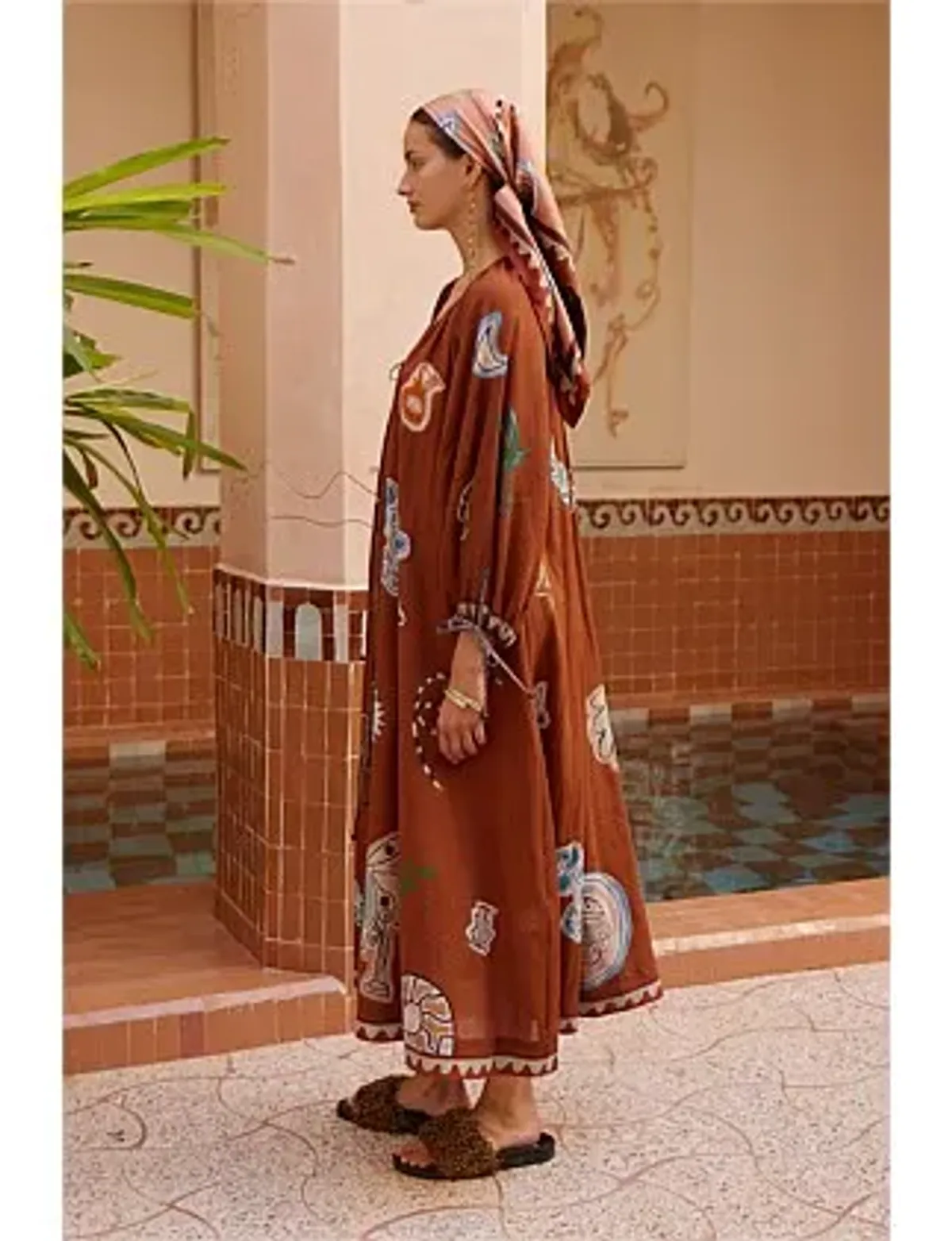 Alemais LAURENCE TIE FRONT SHIRTDRESS Brown Size 14 - Image 2