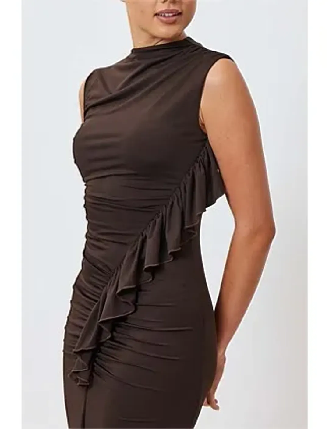 Bianca Bridgett AMARA MAXI DRESS Brown Size 12 for rent on The Volte - main image
