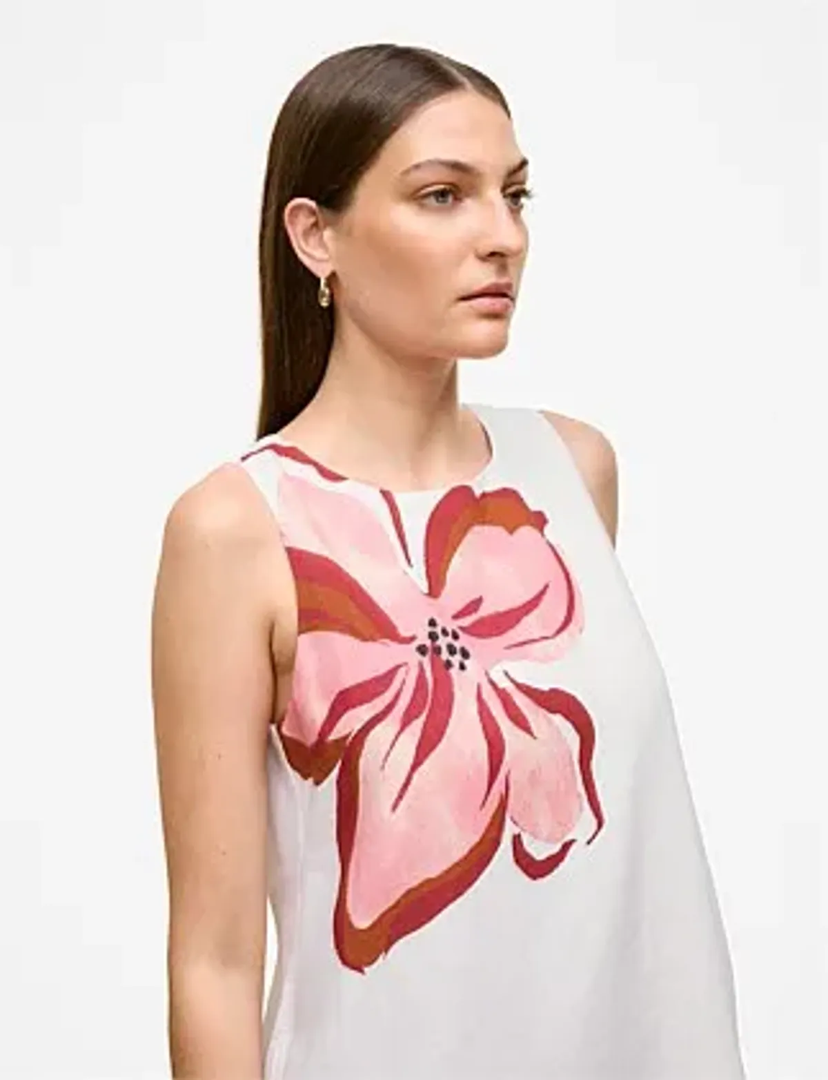 Trenery Peony Linen Sleeveless Column Dress White Size 8 - Image 5