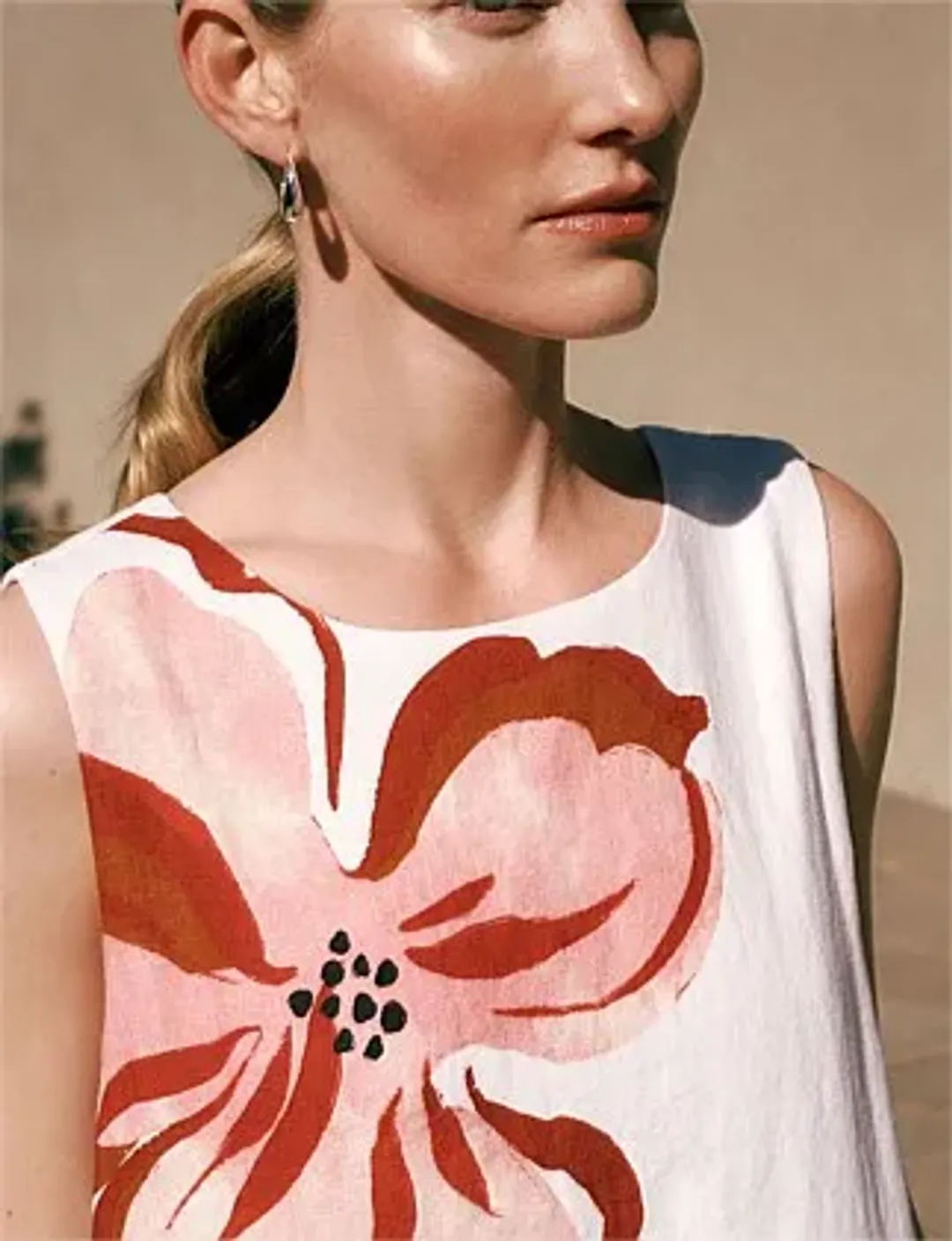 Trenery Peony Linen Sleeveless Column Dress White Size 8 for rent on The Volte - main image