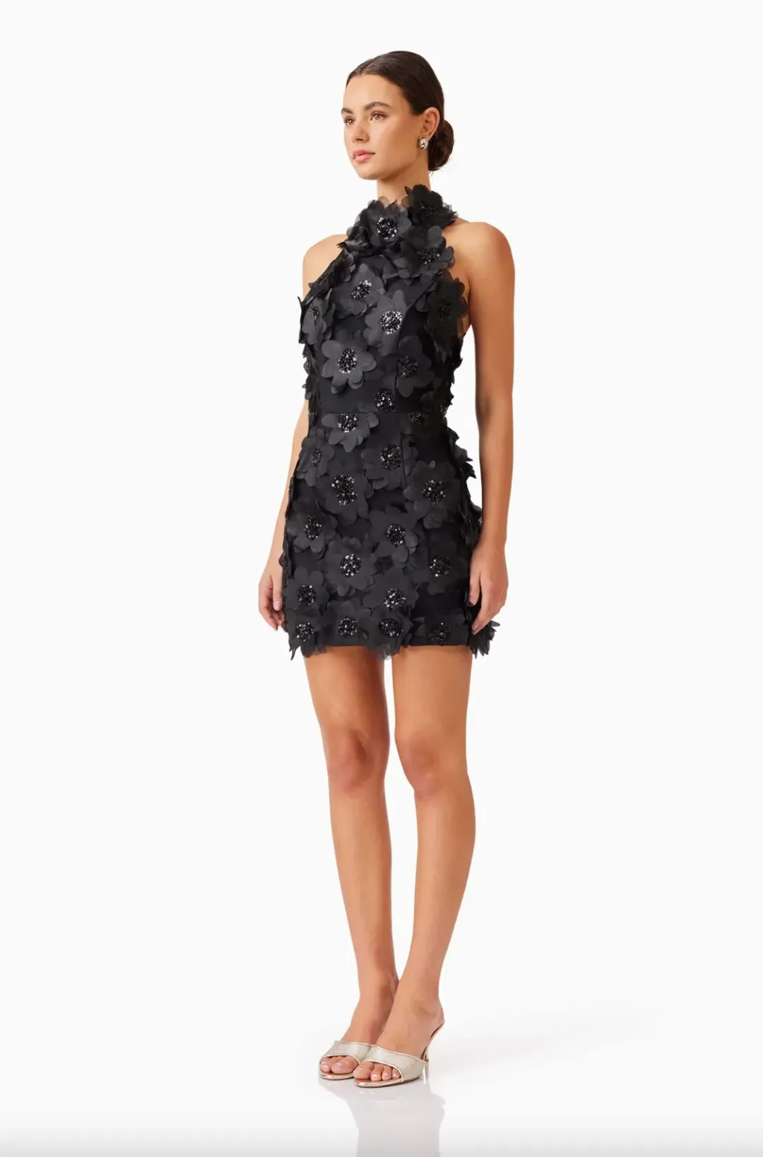 Elliatt Cherry Blossom Mini Dress in Black Size 8  for rent on The Volte - main image
