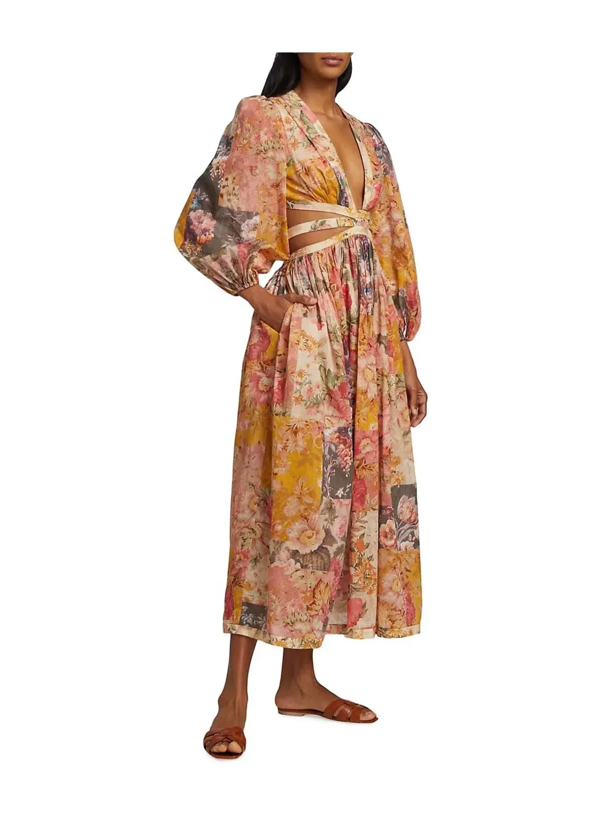 Zimmermann Pattie Patchwork Cutout Long Dress Size 0 / AU 8 - Image 1