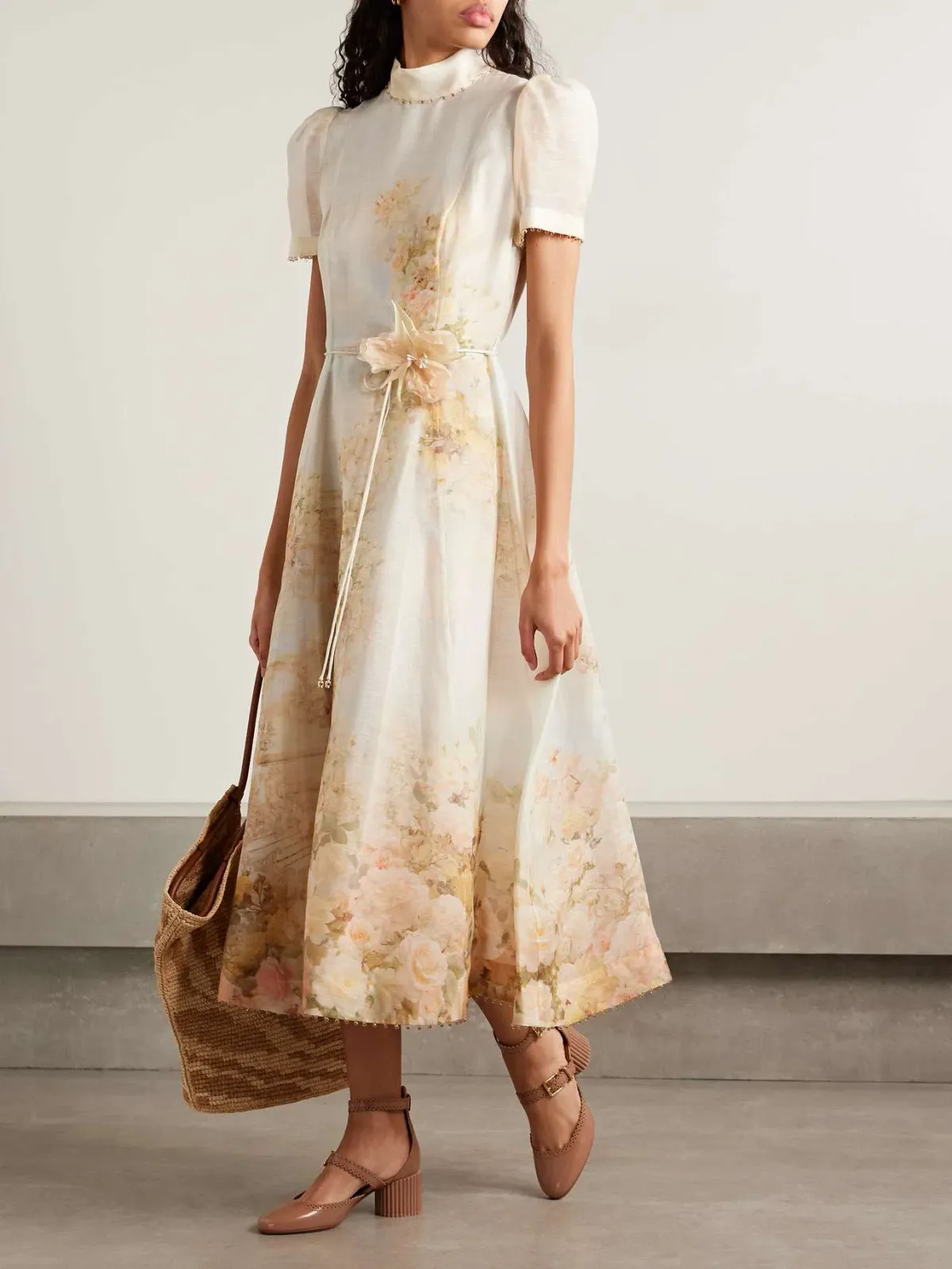 Zimmermann Memento Picnic Midi Dress in Rose Arbor size 3 au 14 - Image 1