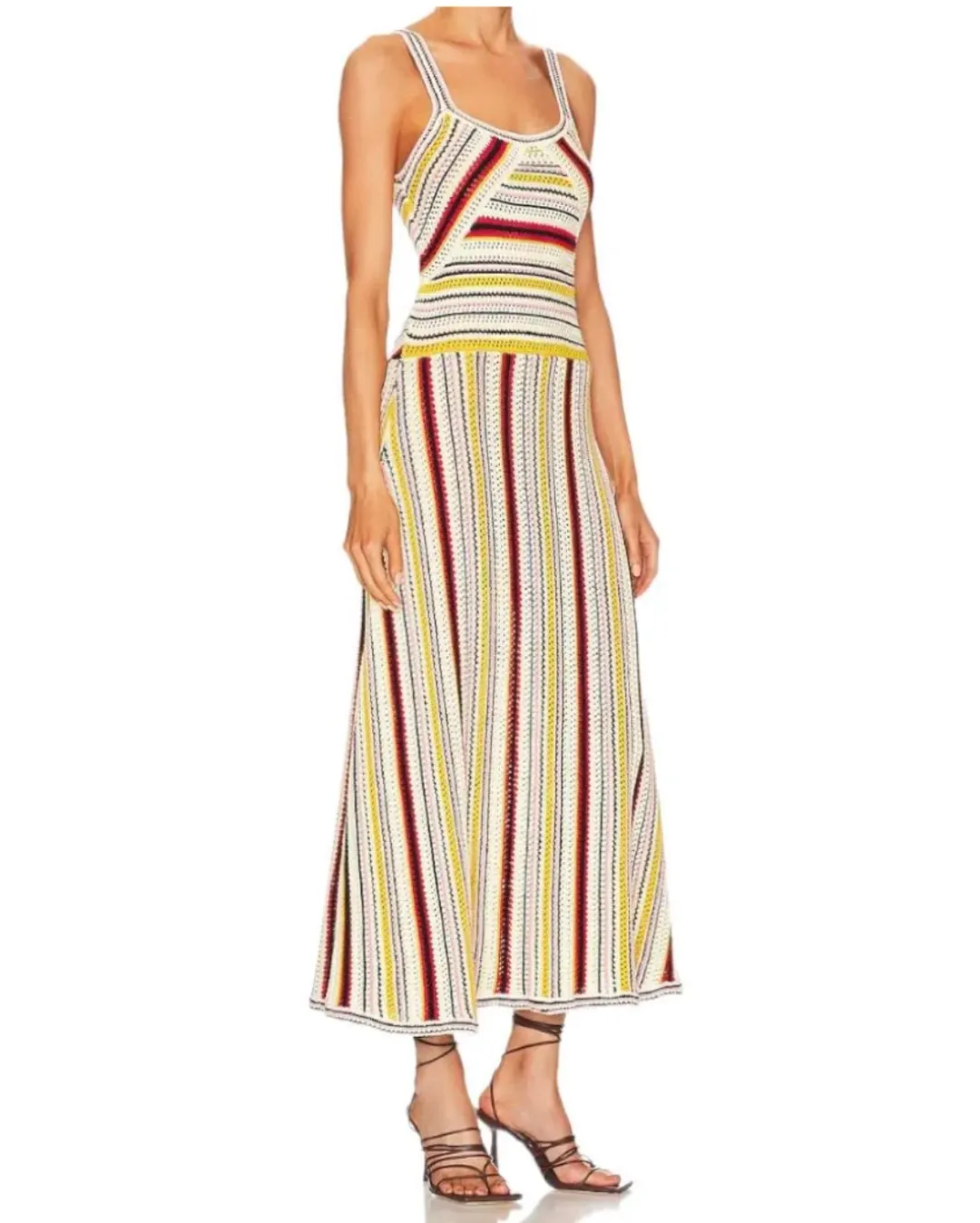ZIMMERMANN Vitali striped crochet-knit cotton maxi dress Size 0/ AU 8 for rent on The Volte - main image