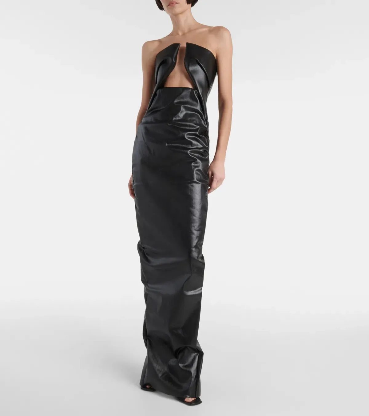Rick Owens - Black Prong Denim Maxi Dress - Size 44 (12) - Image 4