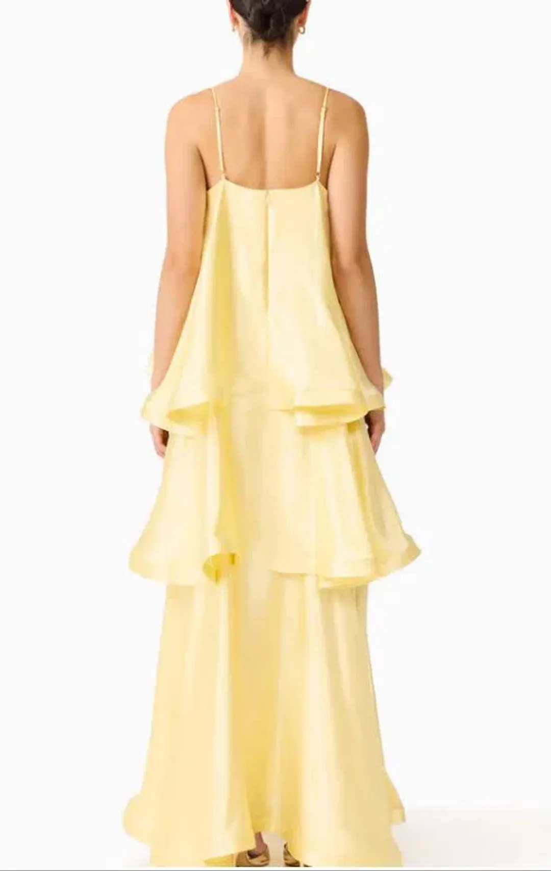 Elliatt Tilly Tiered Maxi Dress in Butter Yellow Size 10/M for rent on The Volte - main image