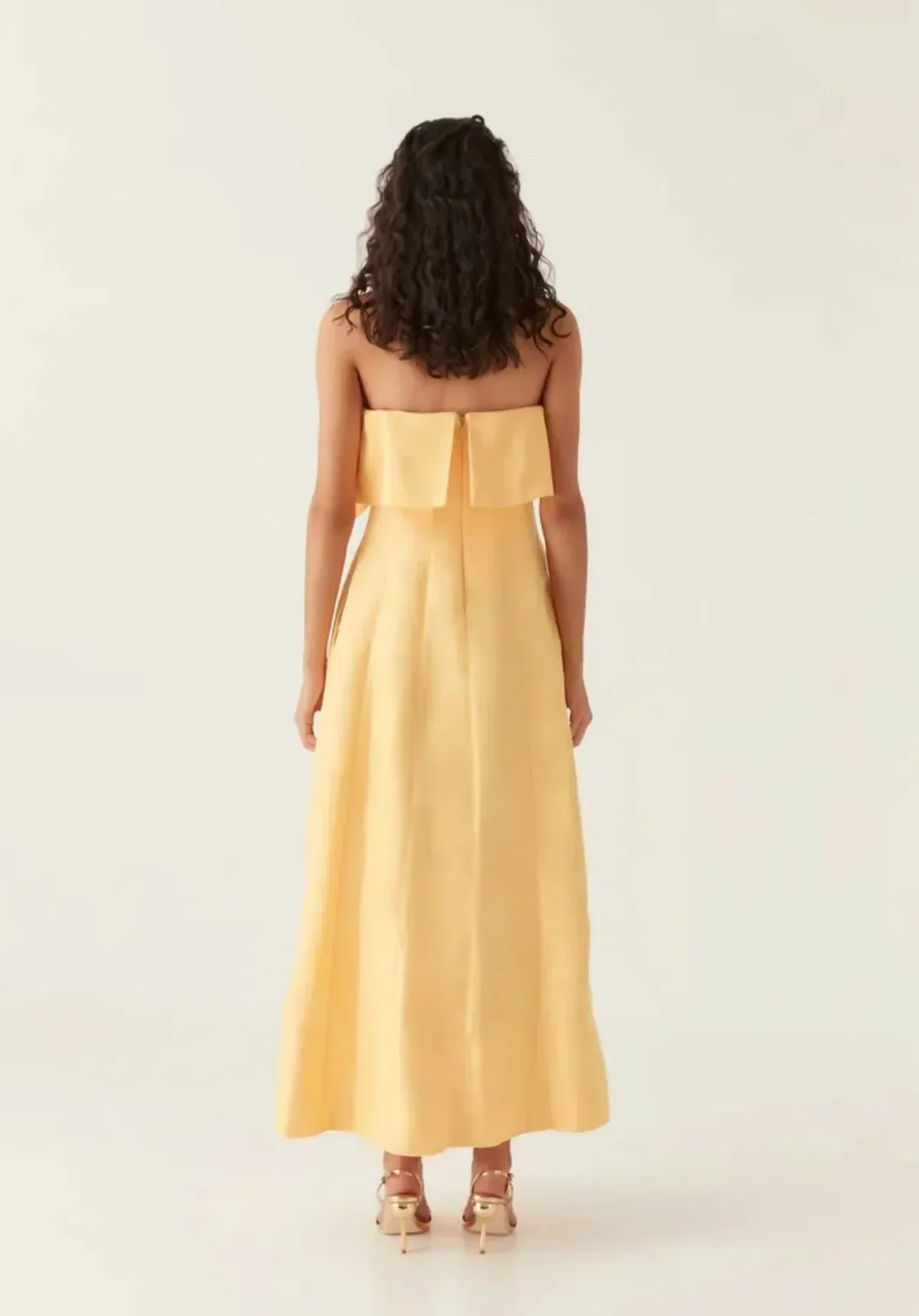 Aje Shallows Strapless Gown Yellow Size 10 - Image 1