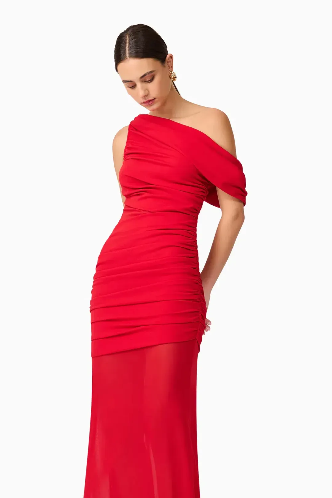 Elliatt Darya Asymmetrical Gown Red 12 for rent on The Volte - main image