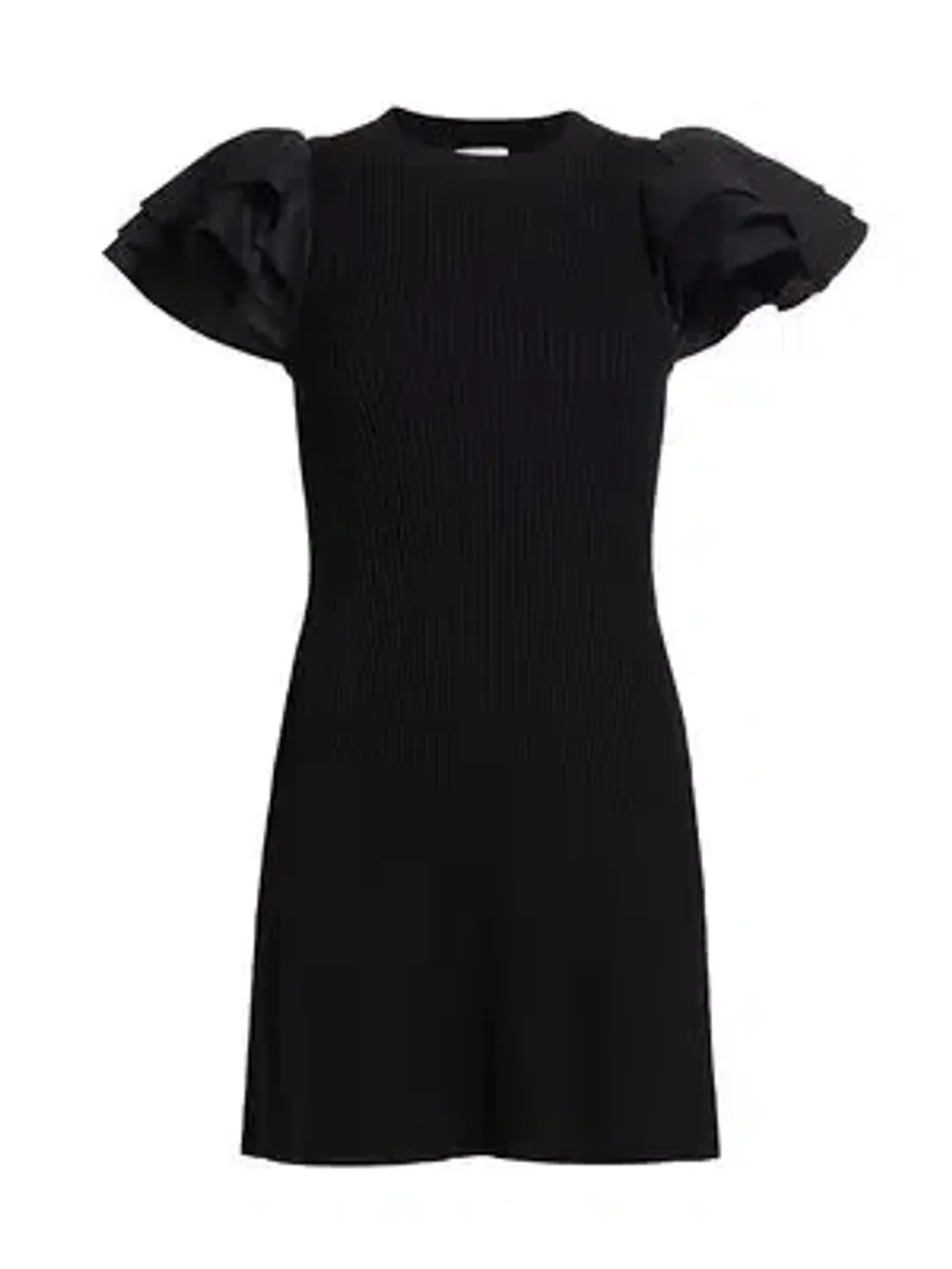 Aje Black Questa Puff Ruffle Sleeve Mini Dress | Size M for rent on The Volte - main image