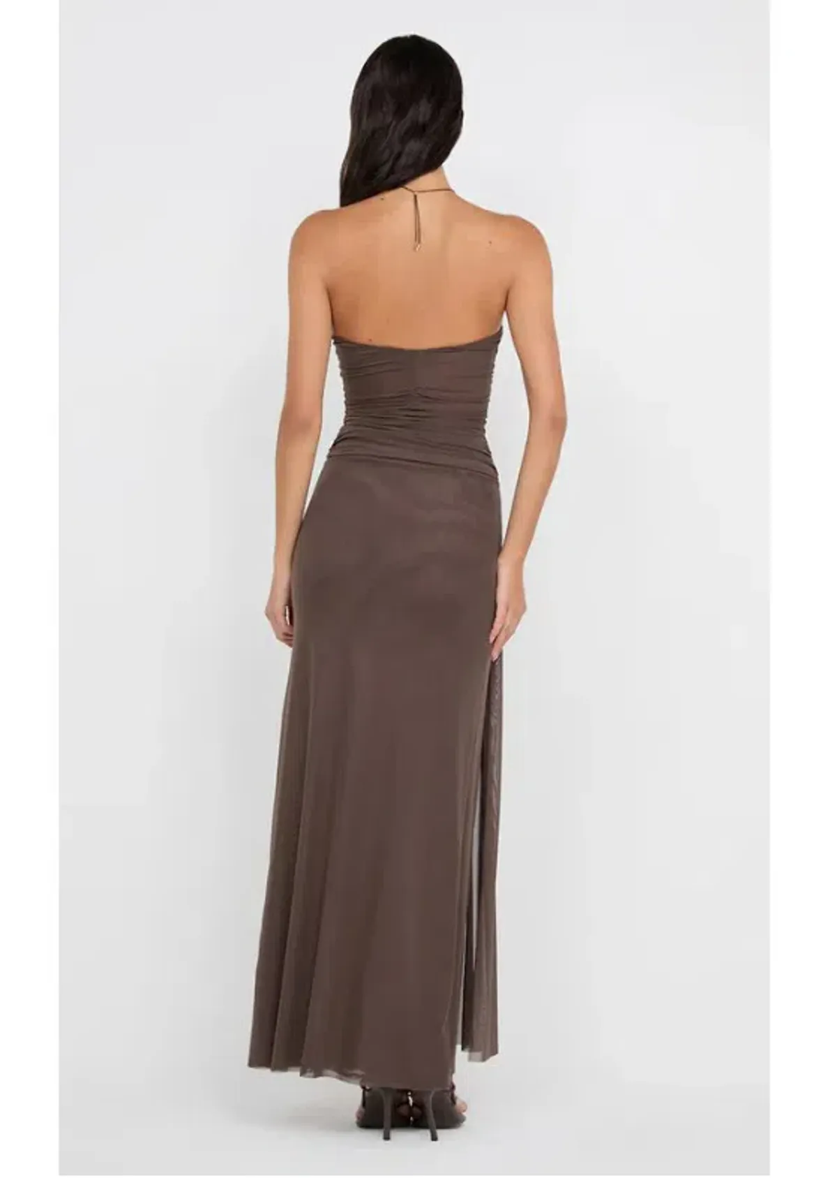 Bec & Bridge Ida Strapless Maxi Gown in Chocolate Brown Size AU 14 - Image 3