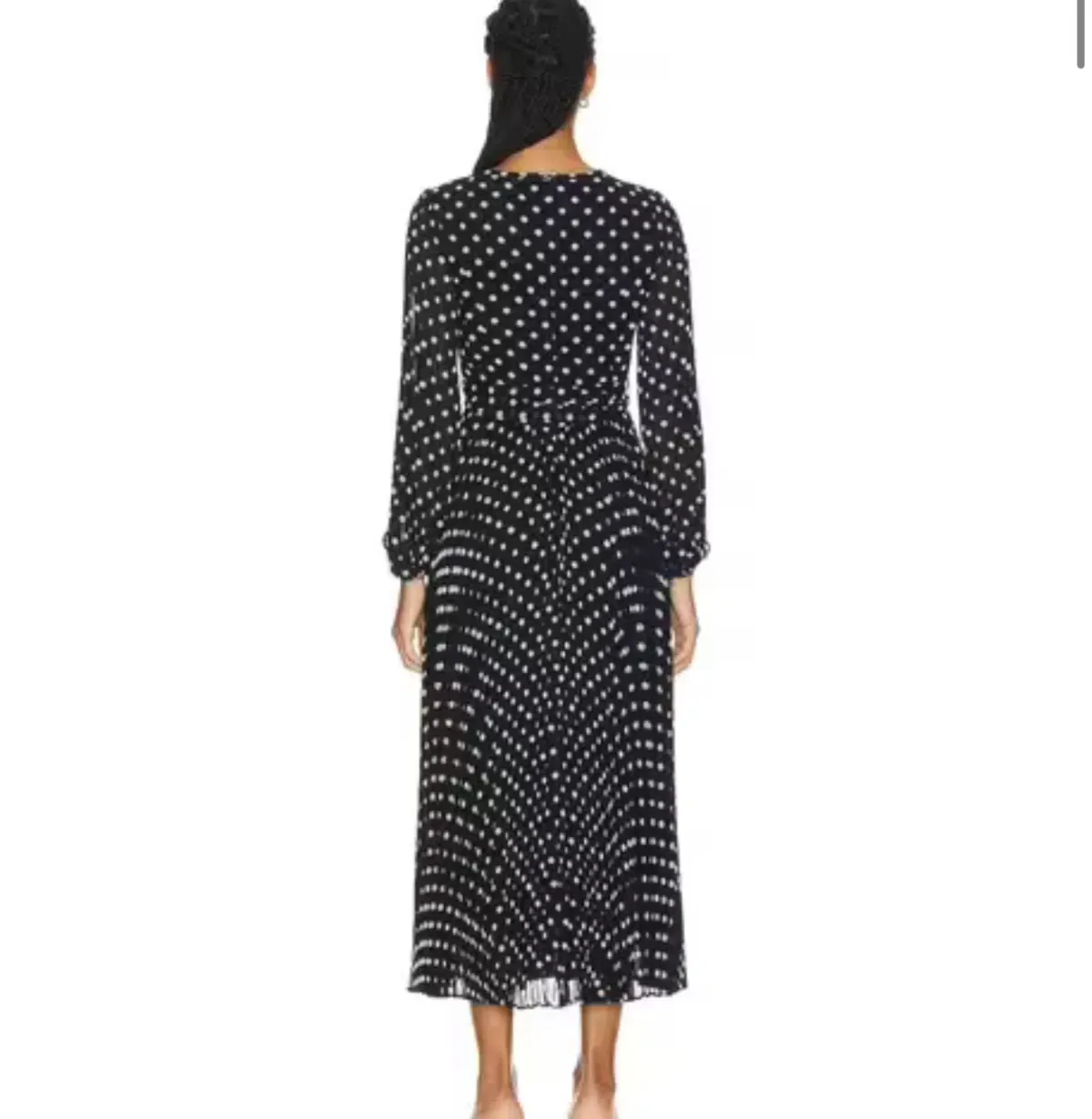 ZIMMERMANN SUNRAY LONG SLEEVE MIDI DRESS IN BLACK/CREAM DOT SIZE 1 - Image 3