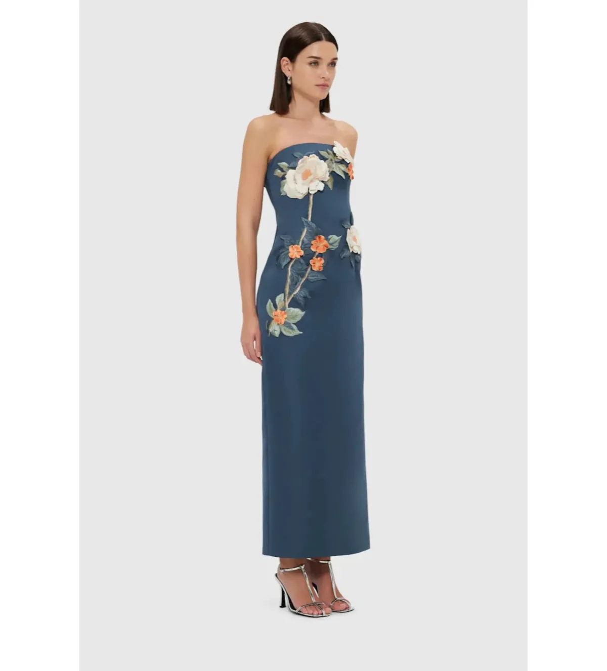 Leo Lin Rayna Appliqué Floral Bustier Maxi Dress Pear Blossom Size AU 12 - Image 2