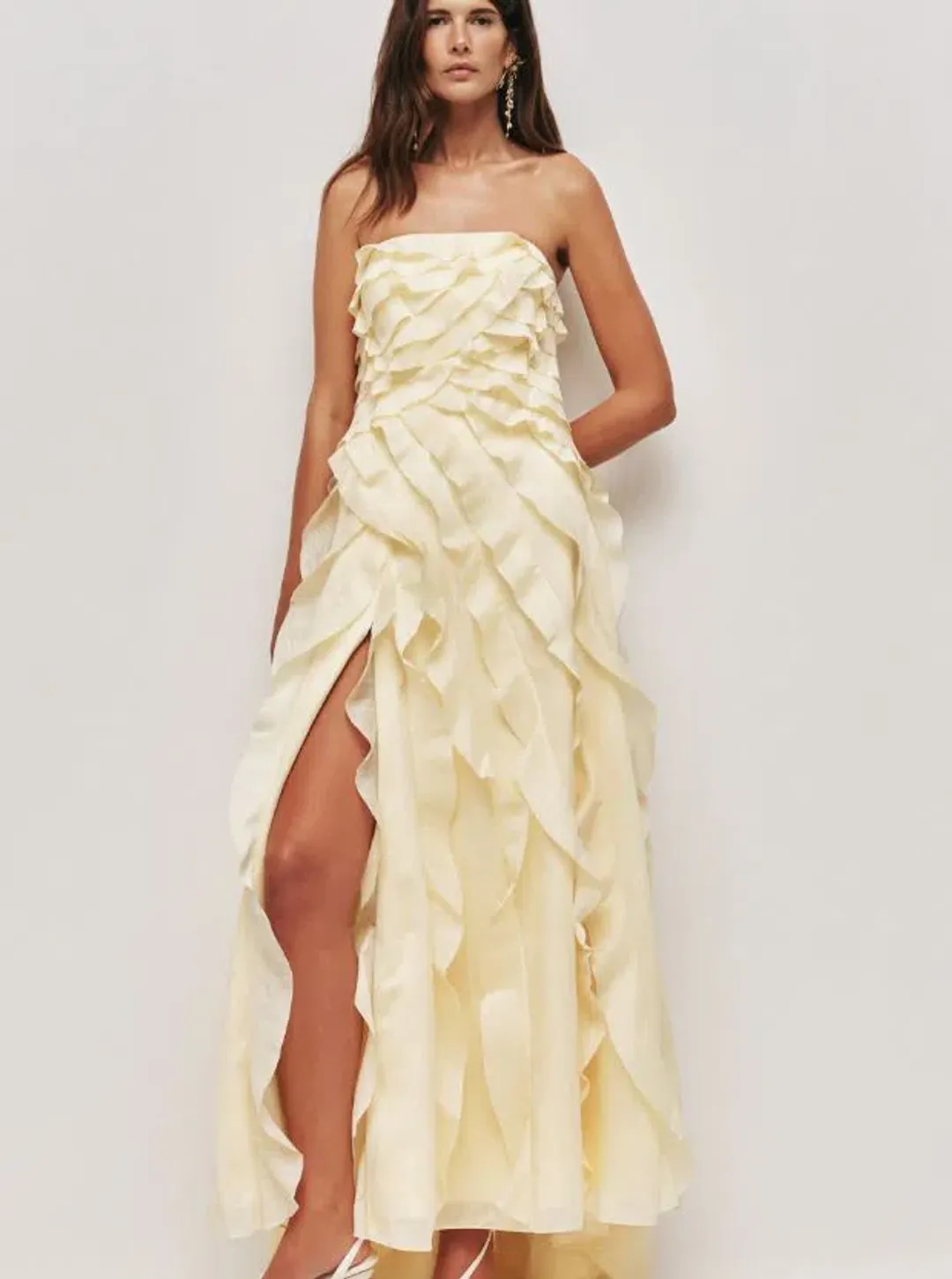 Aje Allaire Gown in Butter Yellow Size 12 for rent on The Volte - main image