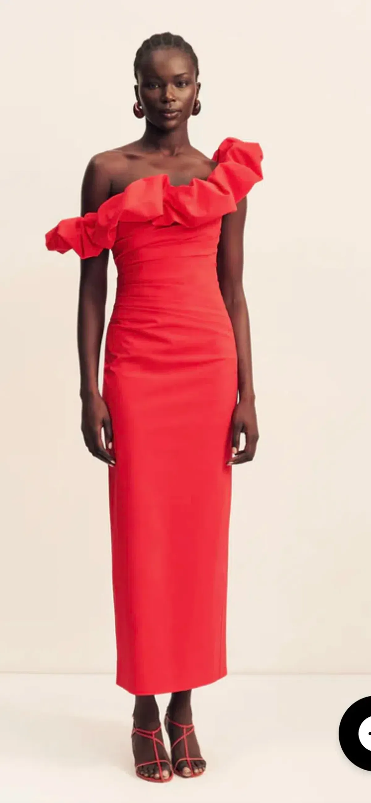 Shona Joy - Campbell Ruffle Draped Maxi Dress - Goji - Image 2
