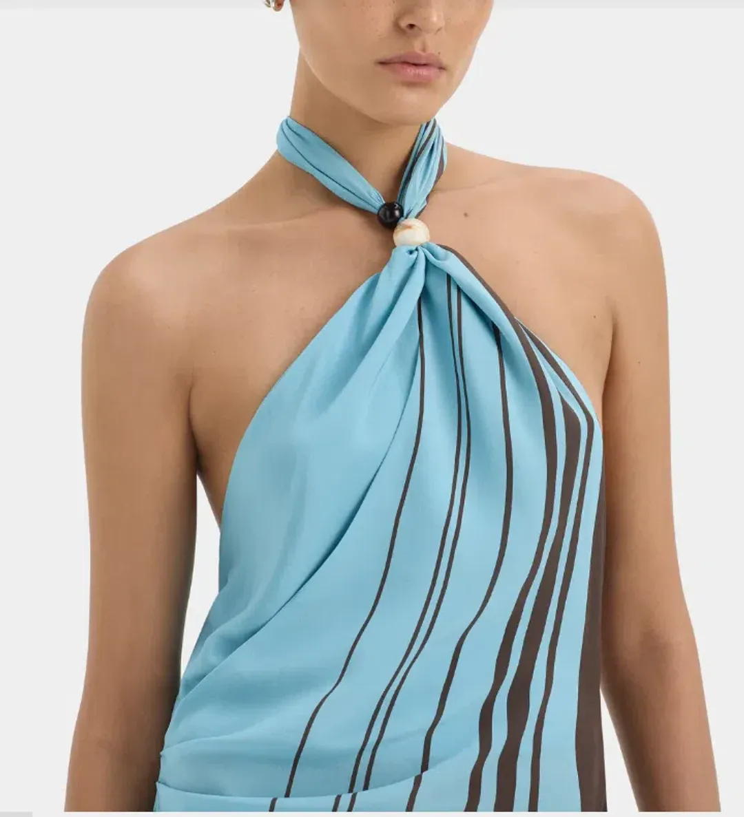 Rioja Halter Scarf Maxi Dress by SIR. for rent on The Volte - main image