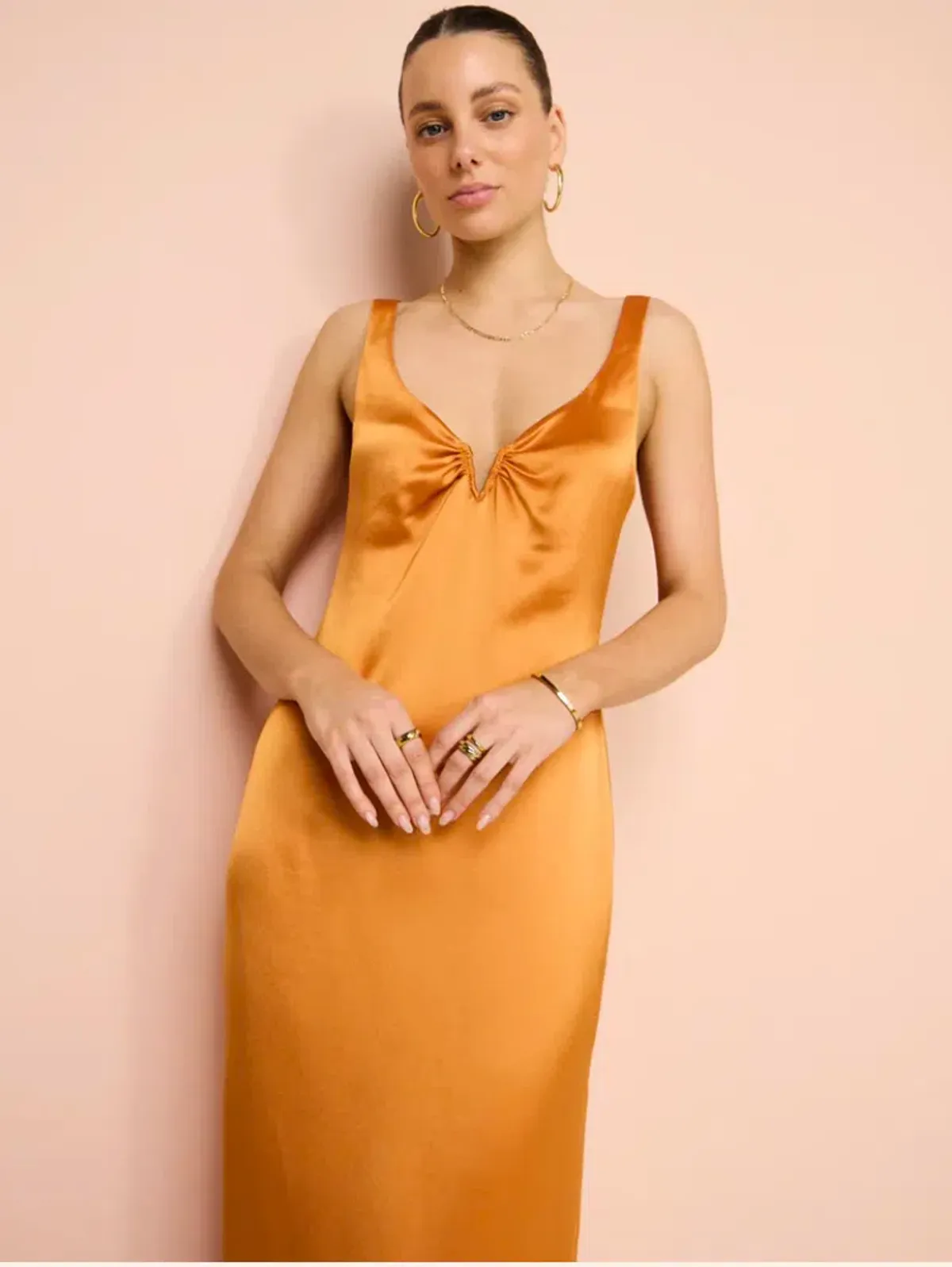 Anna Quan Liliana midi dress in kumquat size AU12 - Image 2
