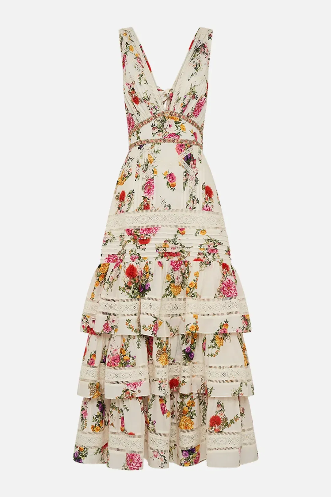 Camilla Tiered Ruffle Hem Dress Egyptian Rose (M/AU 12) for rent on The Volte - main image