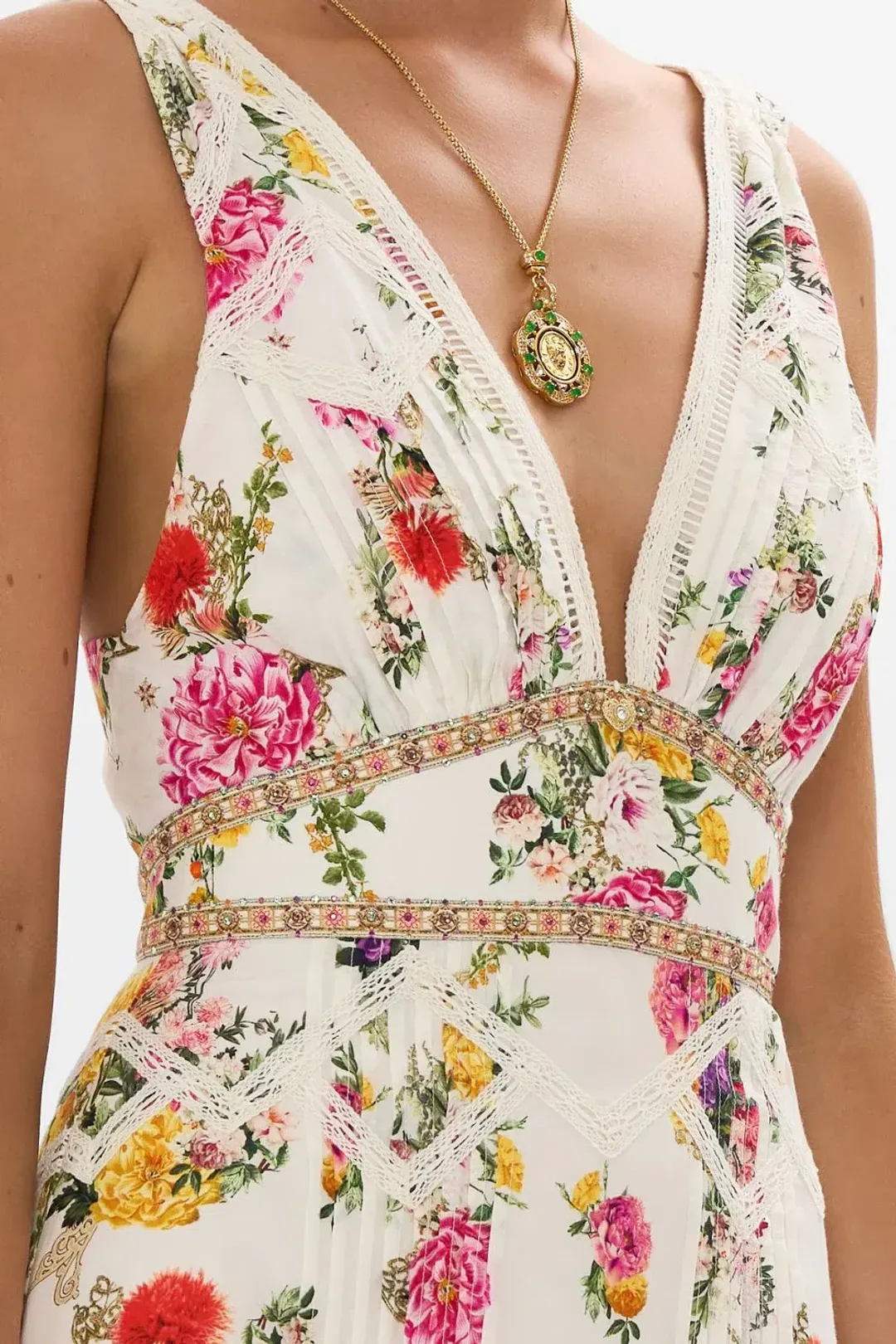 Camilla Tiered Ruffle Hem Dress Egyptian Rose (M/AU 12) for rent on The Volte - main image