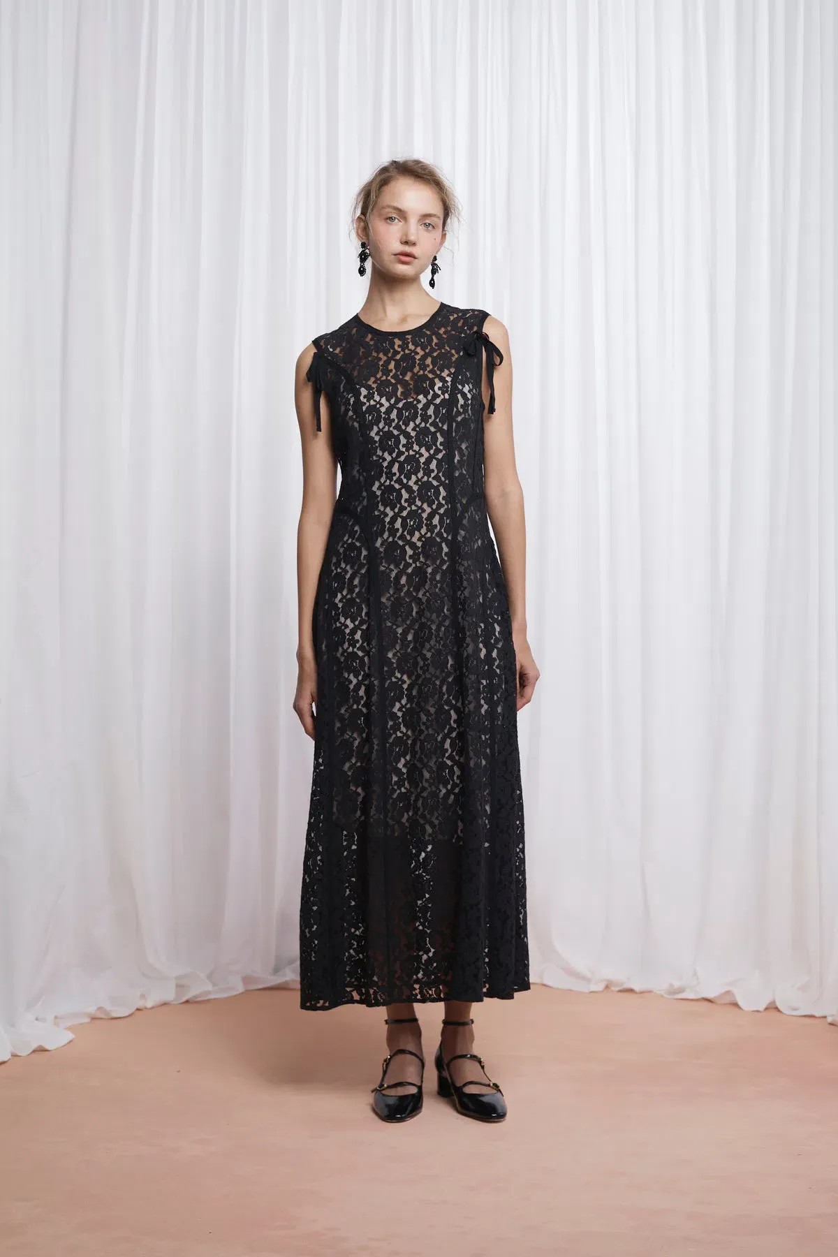 Lovaan Audrey Dress Cotton/Nylon Black Size 6 - Image 1