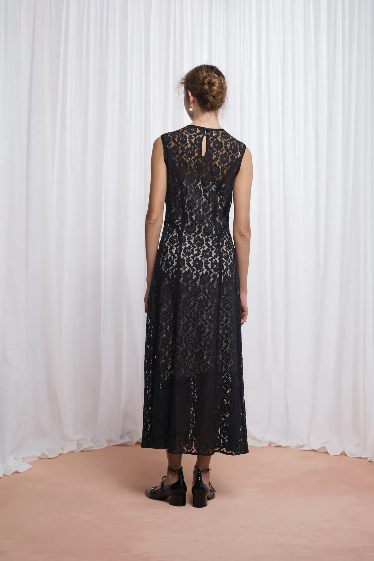 Lovaan Audrey Dress Cotton/Nylon Black Size 10 - Image 4