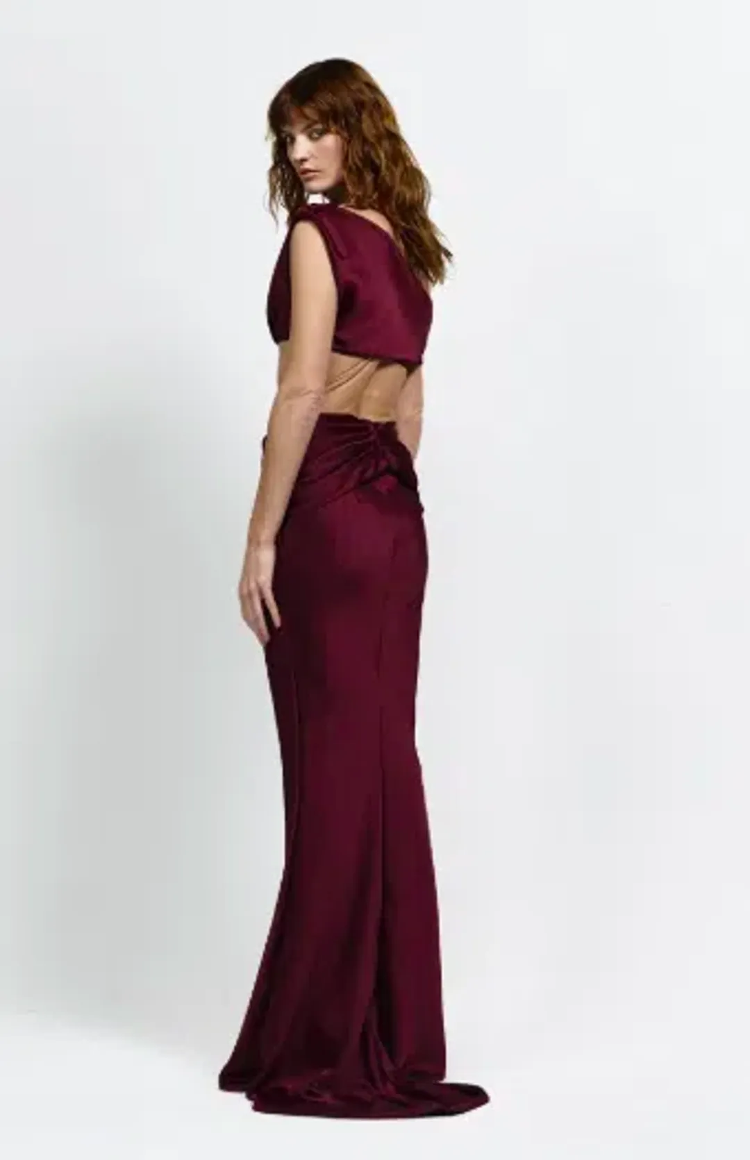 Effie Kats Perez Set Maxi Burgundy Size 10  for rent on The Volte - main image