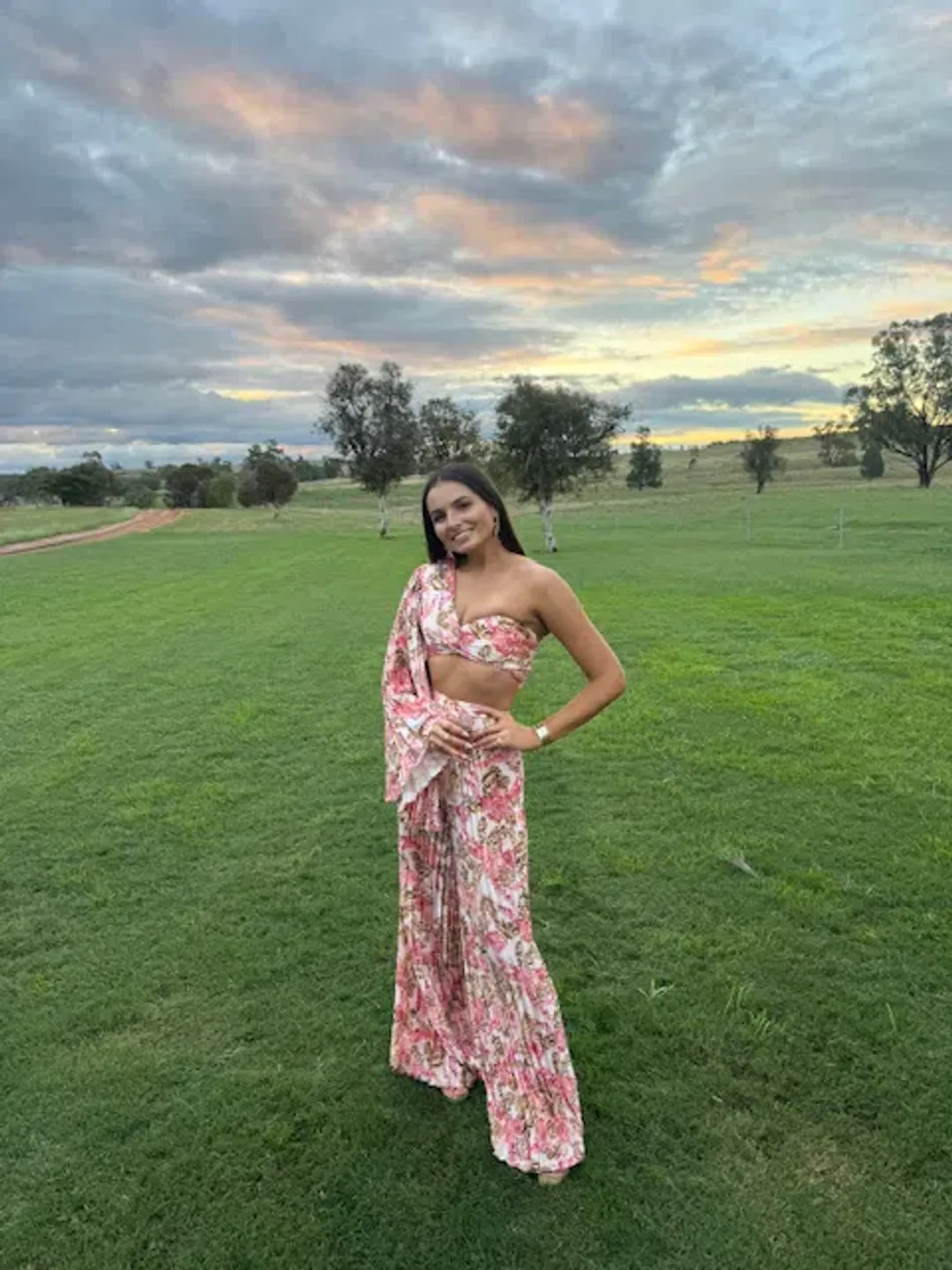 Significant Other Simone Set In Pink Sangria Floral - Size 8 for rent on The Volte - main image