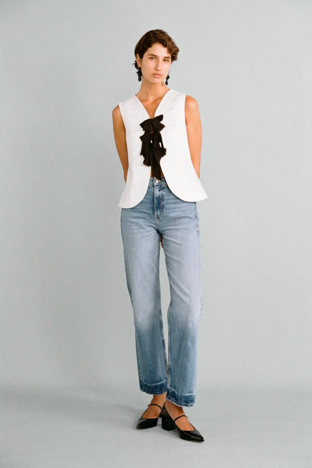 Lovaan Demi Top Recycled Poly Taffeta White Size 6 for rent on The Volte - main image