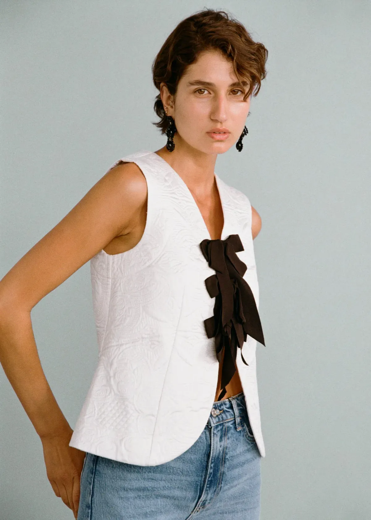 Lovaan Demi Top Recycled Poly Taffeta White Size 8 - Image 3