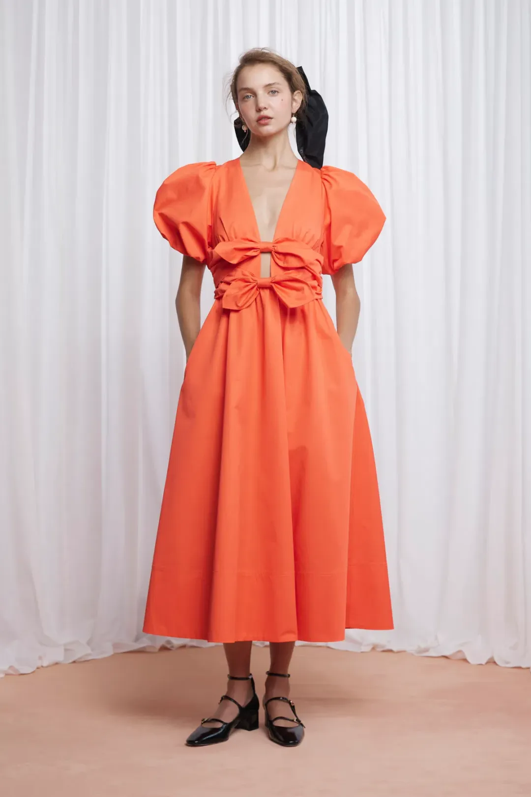 Lovaan Devon Dress Coral Size 10 for rent on The Volte - main image