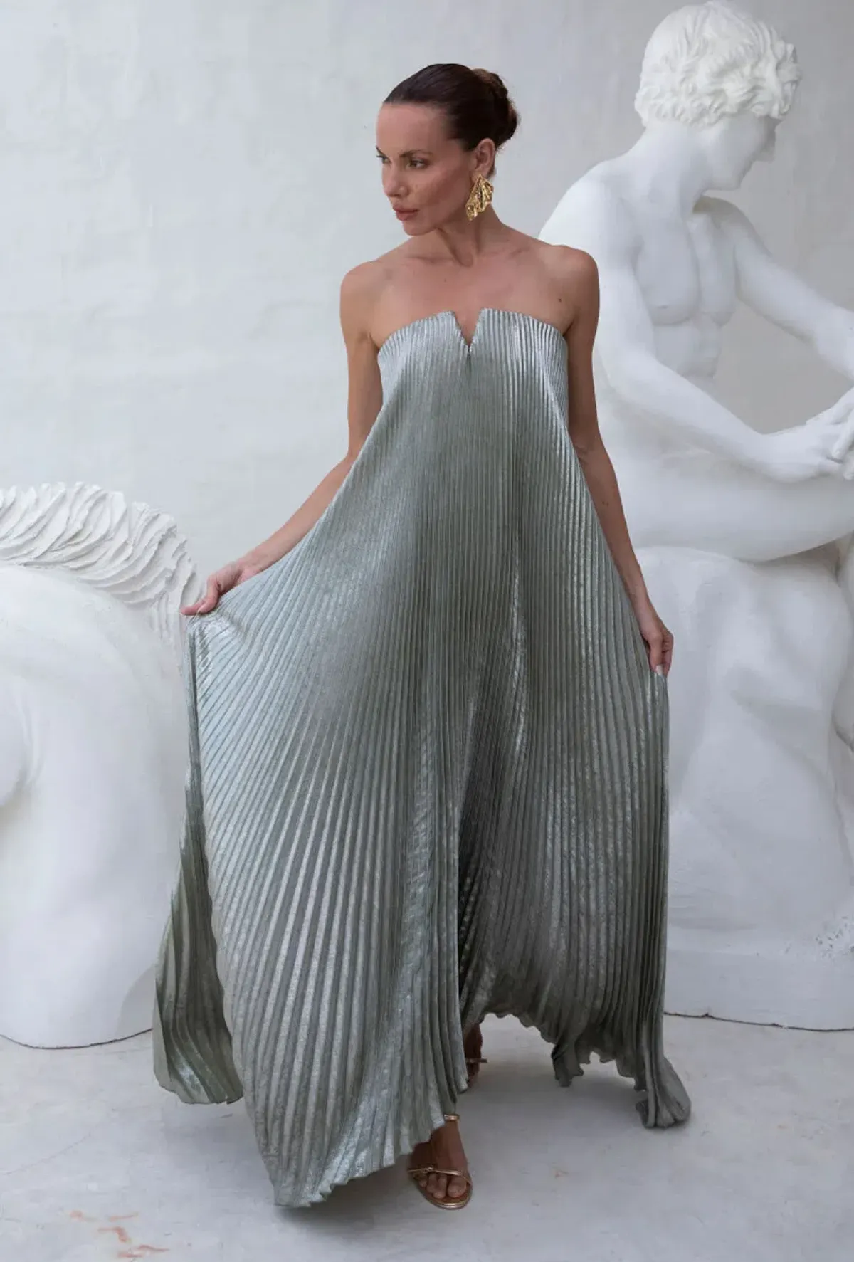 Lidee Black Tie Gown- Sage Shimmer - Image 2