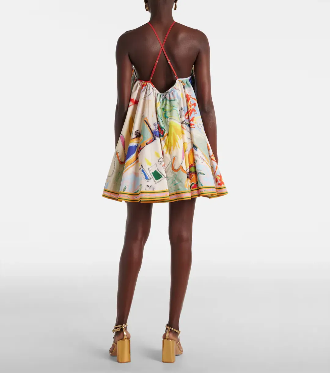 ALEMAIS La Charrasca Halter Mini Dress Multi Size 10 AU for rent on The Volte - main image