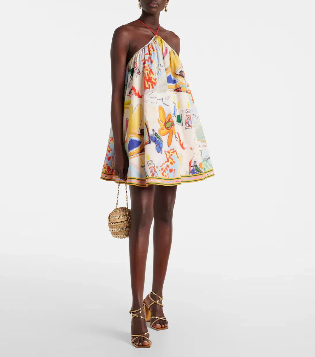 ALEMAIS La Charrasca Halter Mini Dress Multi Size 10 AU for rent on The Volte - main image