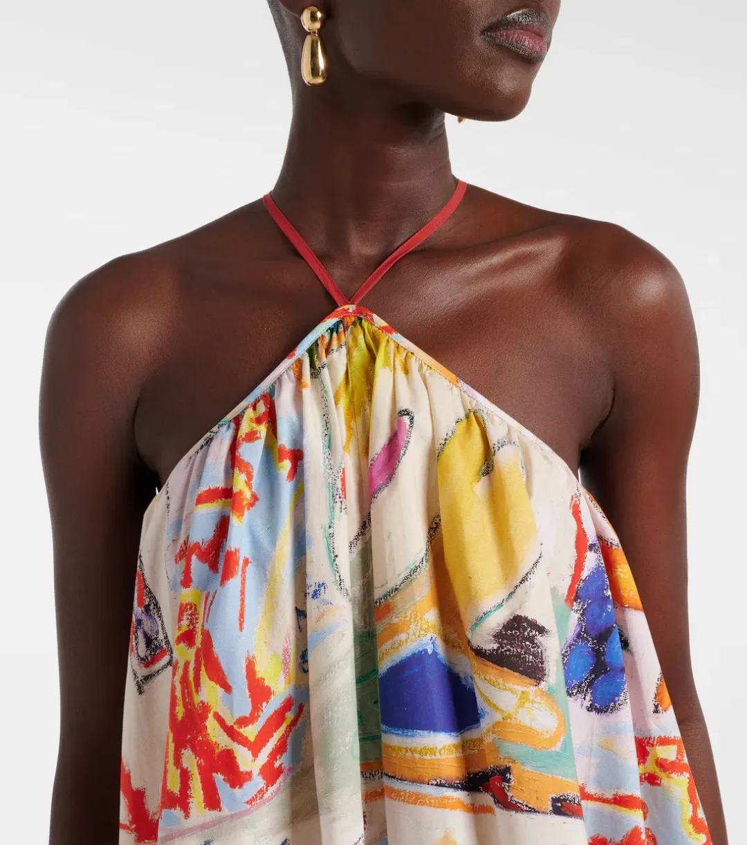 ALEMAIS La Charrasca Halter Mini Dress Multi Size 10 AU for rent on The Volte - main image