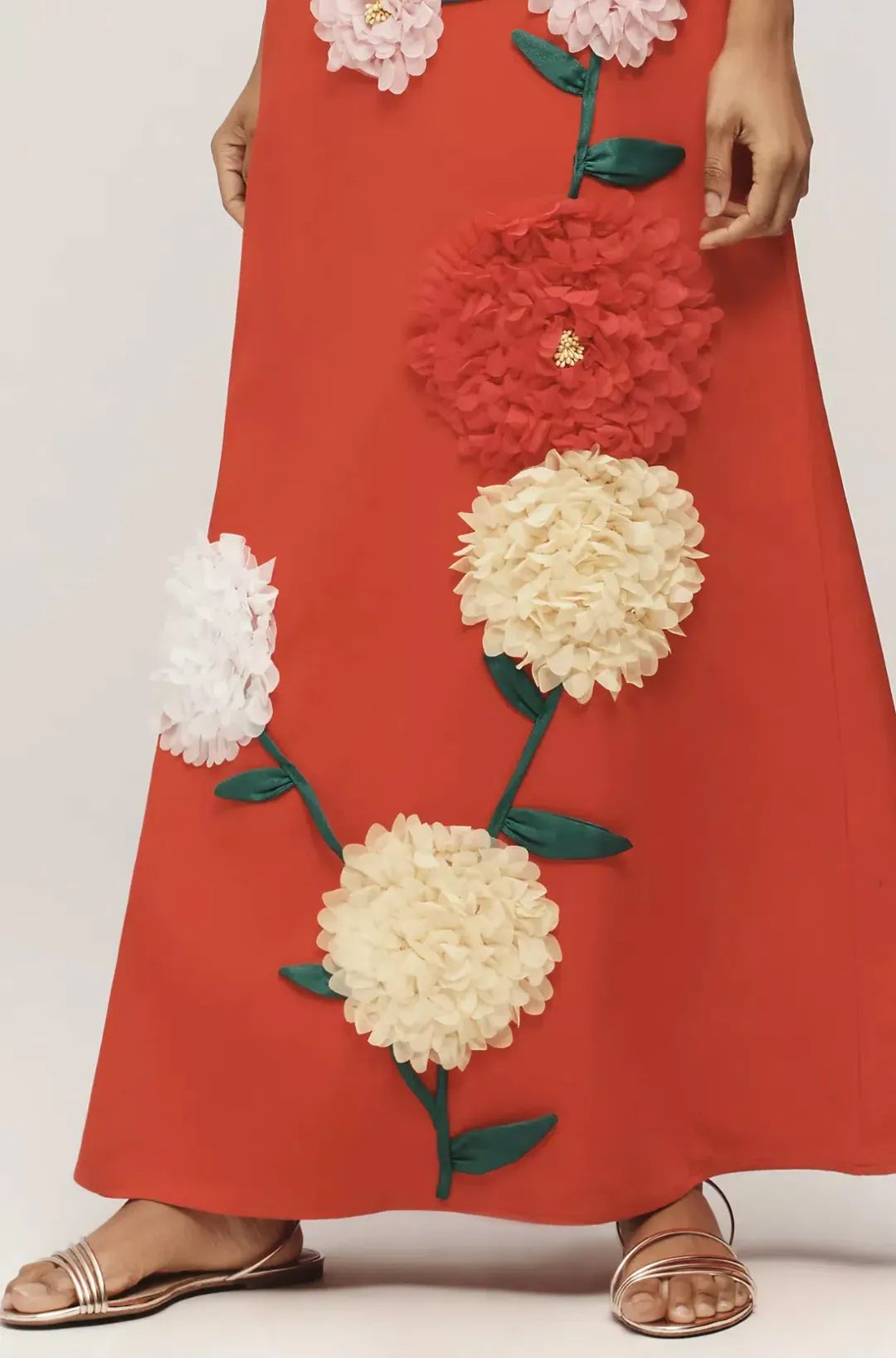 Elliatt Buttercup Embroidered Maxi Dress In Red size XL/ AU14-16 for rent on The Volte - main image