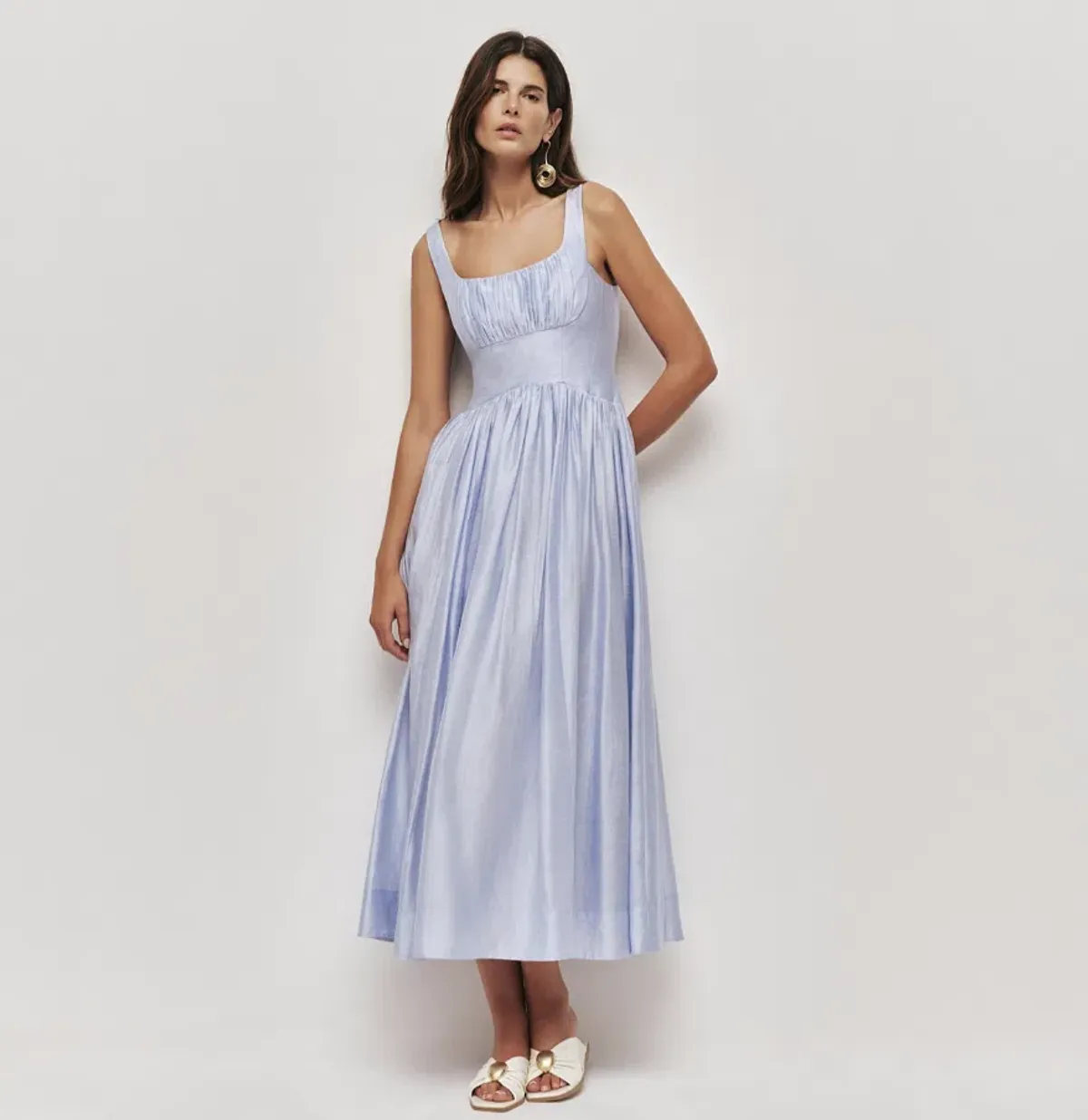 Aje Mist Midi Dress - Light Blue Size 12 - Image 4