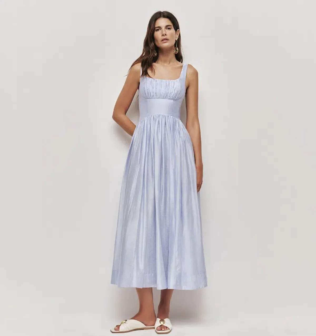 Aje Mist Midi Dress - Light Blue Size 12 - Image 1