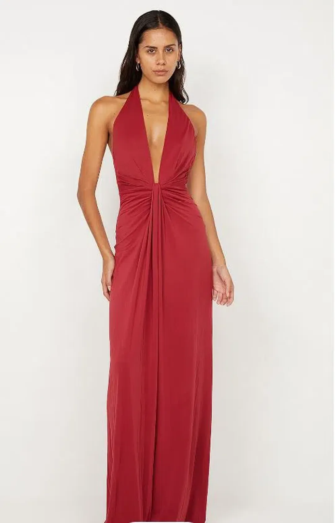 Bec and Bridge Susie Plunge Maxi Dress in Cherry Size 10 for rent on The Volte - main image