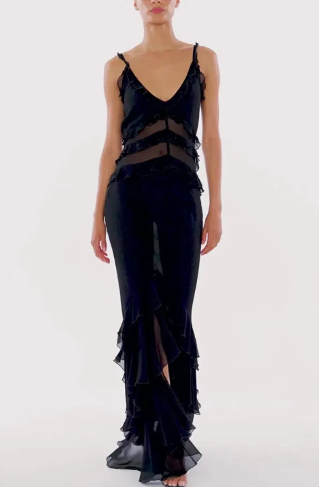 Rat & Boa Saphira dress black maxi size 10 for rent on The Volte - main image