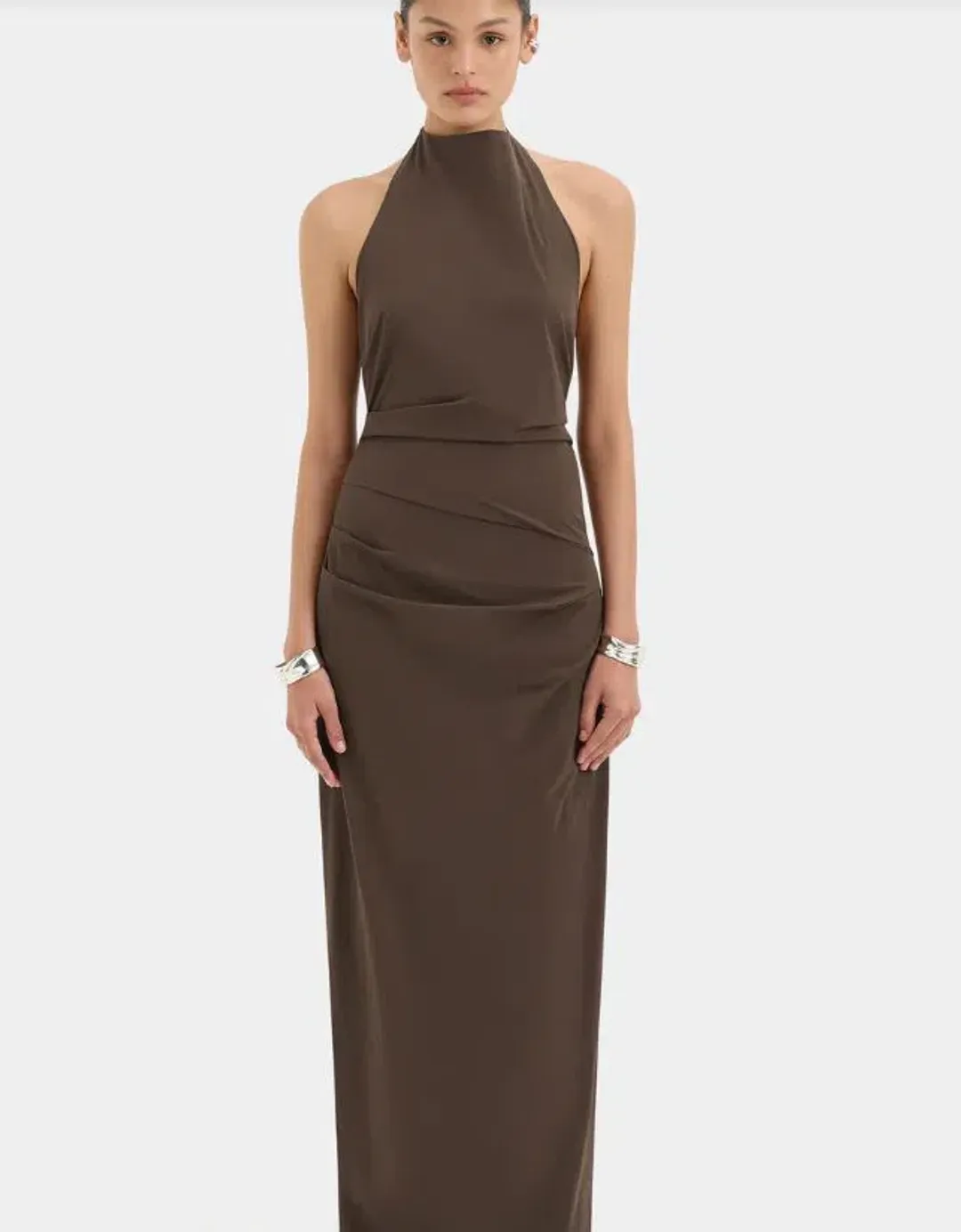 Sir Sol Halter Gown in Mocha Size 0/6 for rent on The Volte - main image