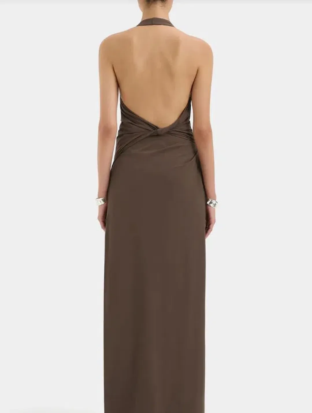 Sir Sol Halter Gown in Mocha Size 1/8 for rent on The Volte - main image