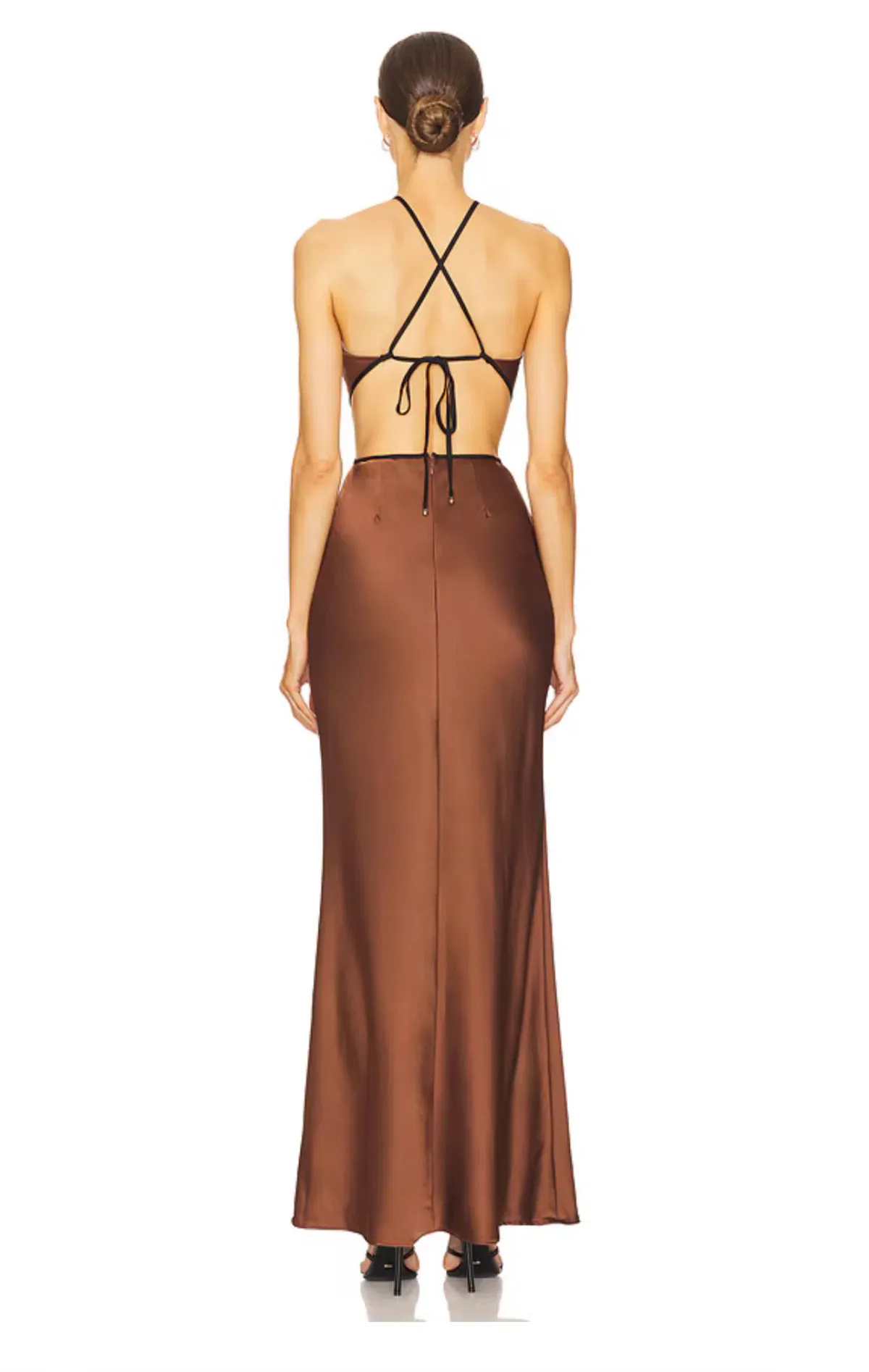 Misha Edem Maxi Dress - chocolate - size S/8 - Image 3