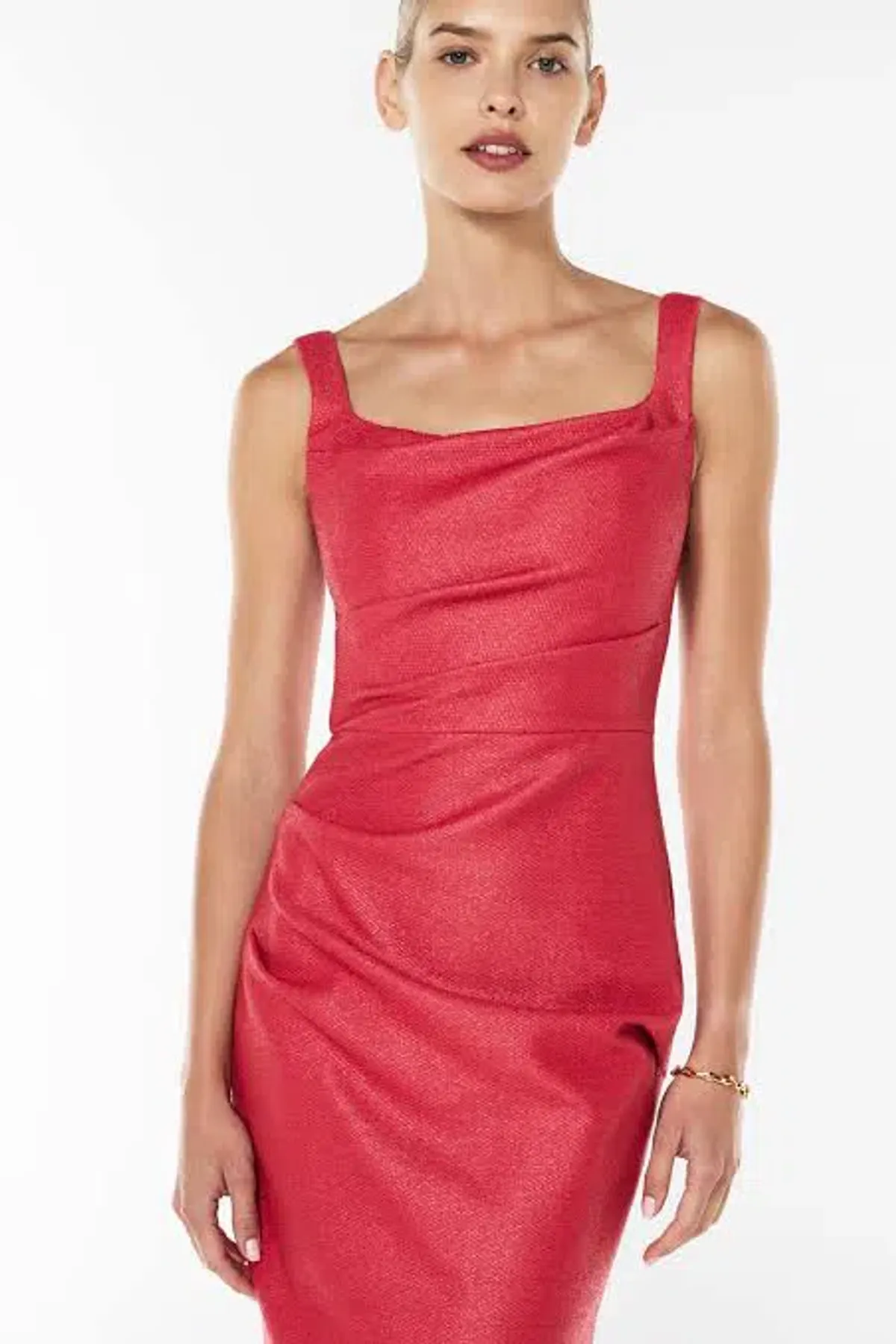 Manning Cartell Love Blossoms Raffia Midi Dress In Red Size 10 - Image 2