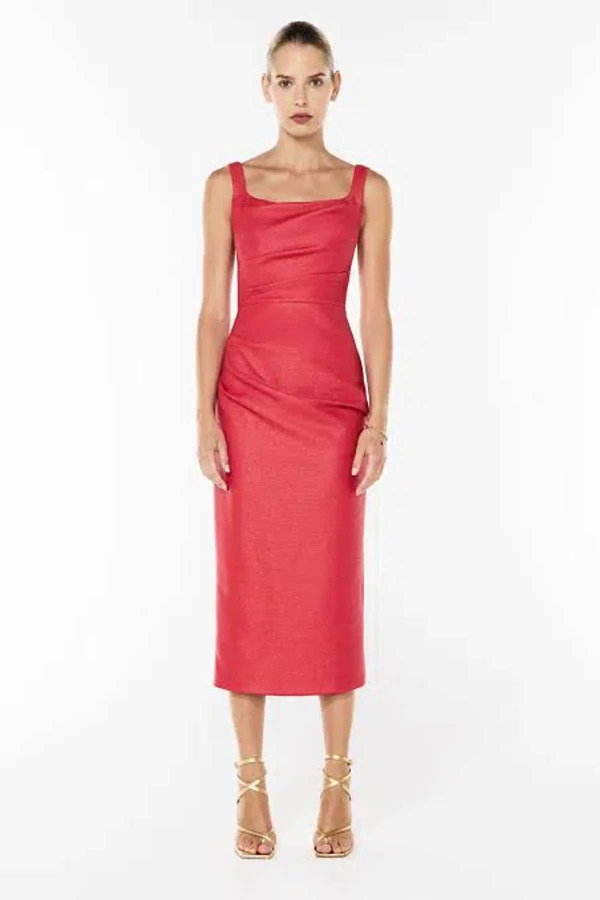 Manning Cartell Love Blossoms Raffia Midi Dress In Red Size 10 - Image 1