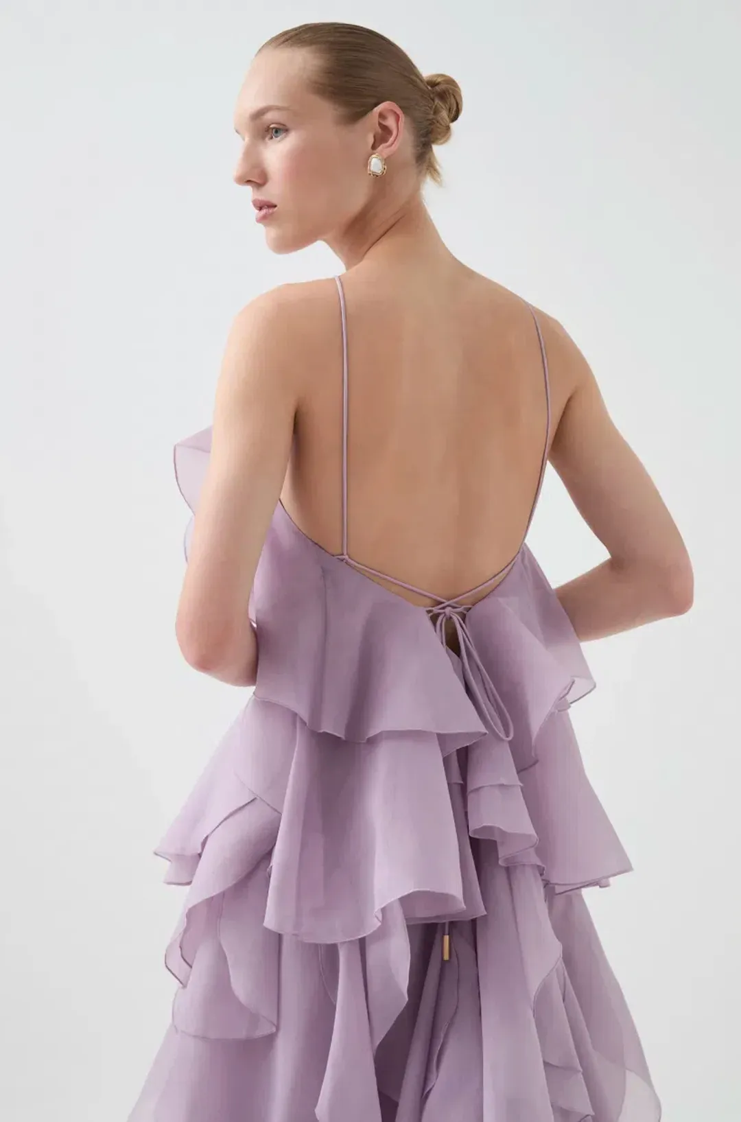 Aje Pandorea Layered Maxi Dress | Lilac Size 8 for rent on The Volte - main image