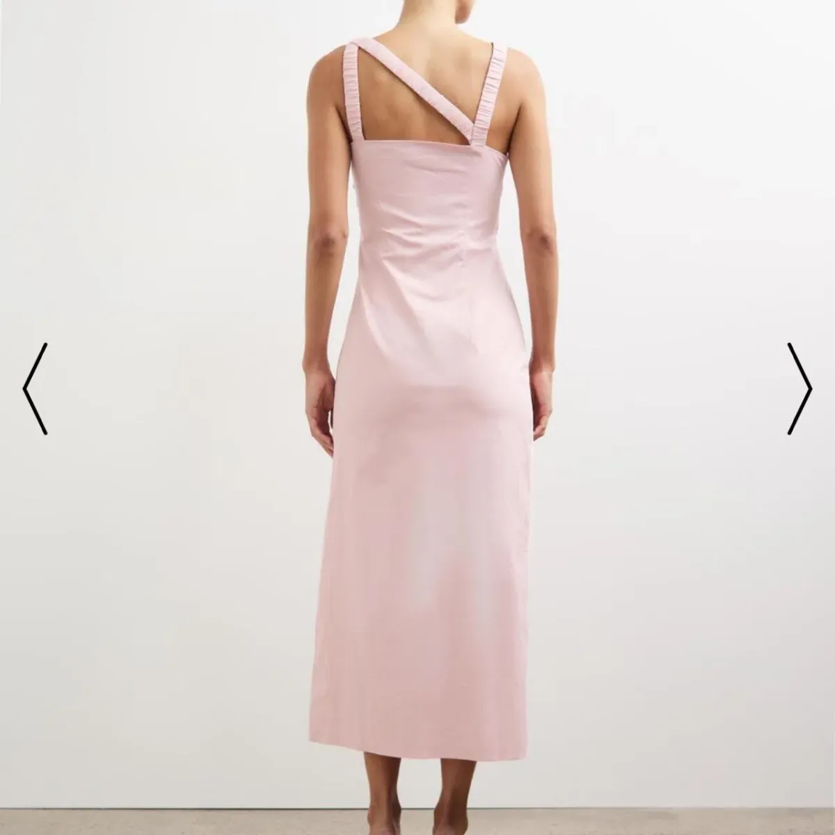 Lover Kilian Asymmetric Tuck Midi Dress in Baby Pink Size 10  - Image 2