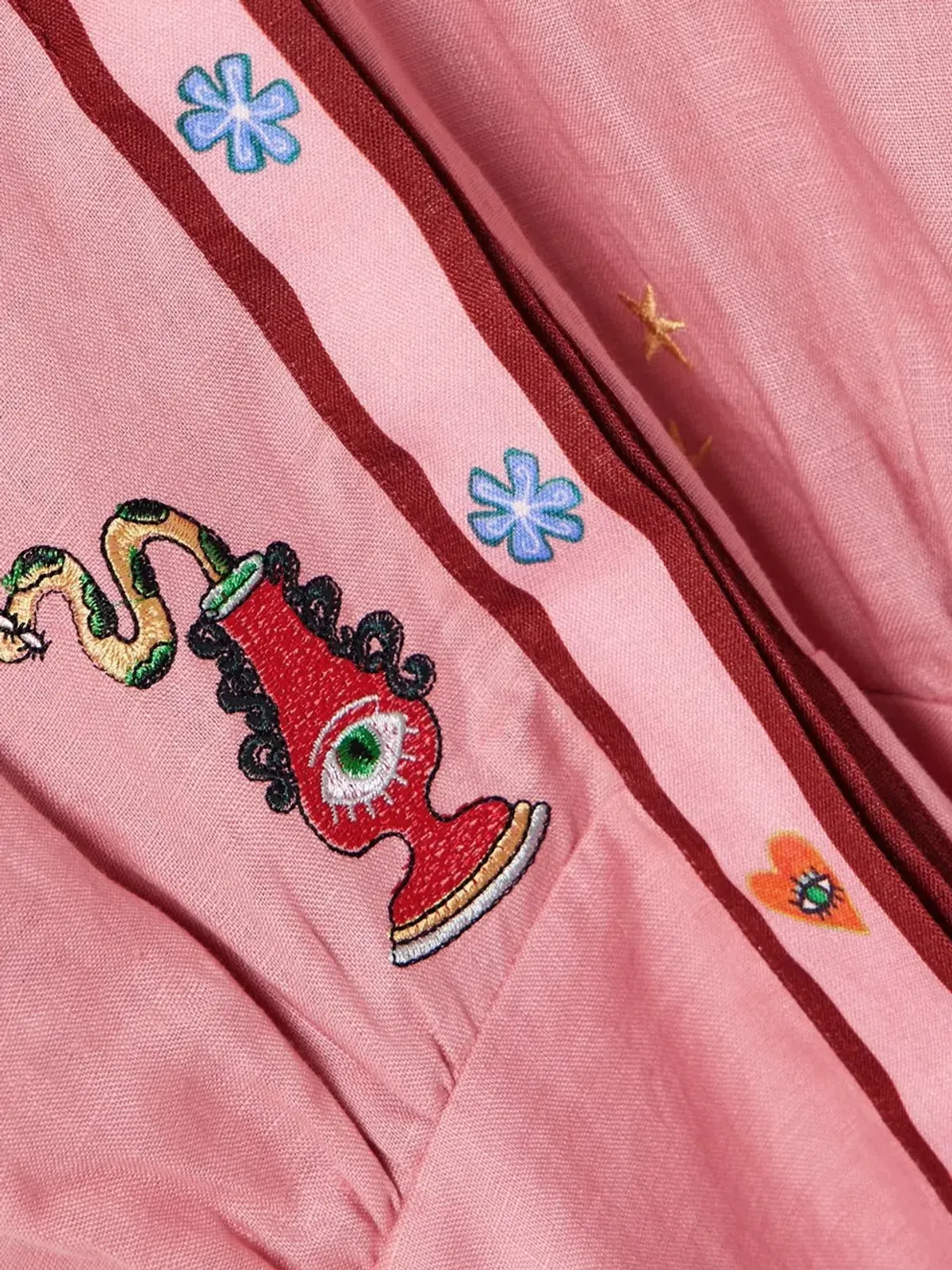 ALEMAIS Timmy  Embroidered Mini Dress Pink Size 10 AU - Image 15