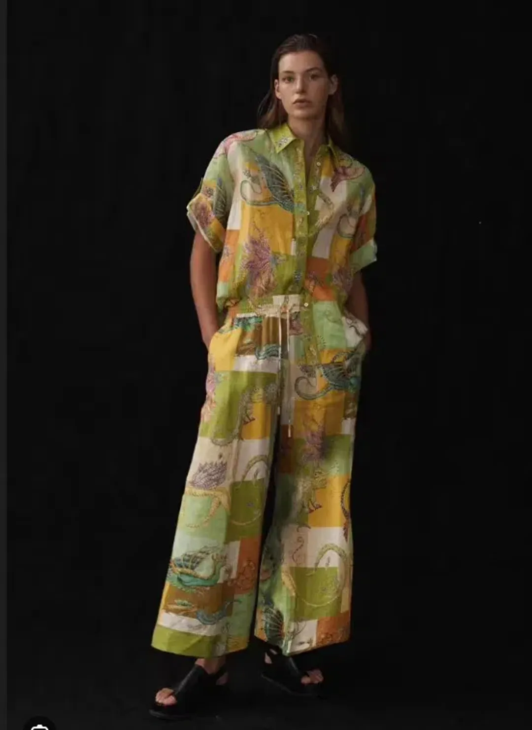 Alemais Jerome Shirt and Pants Set Multicolour Print Suit Size 8 for rent on The Volte - main image