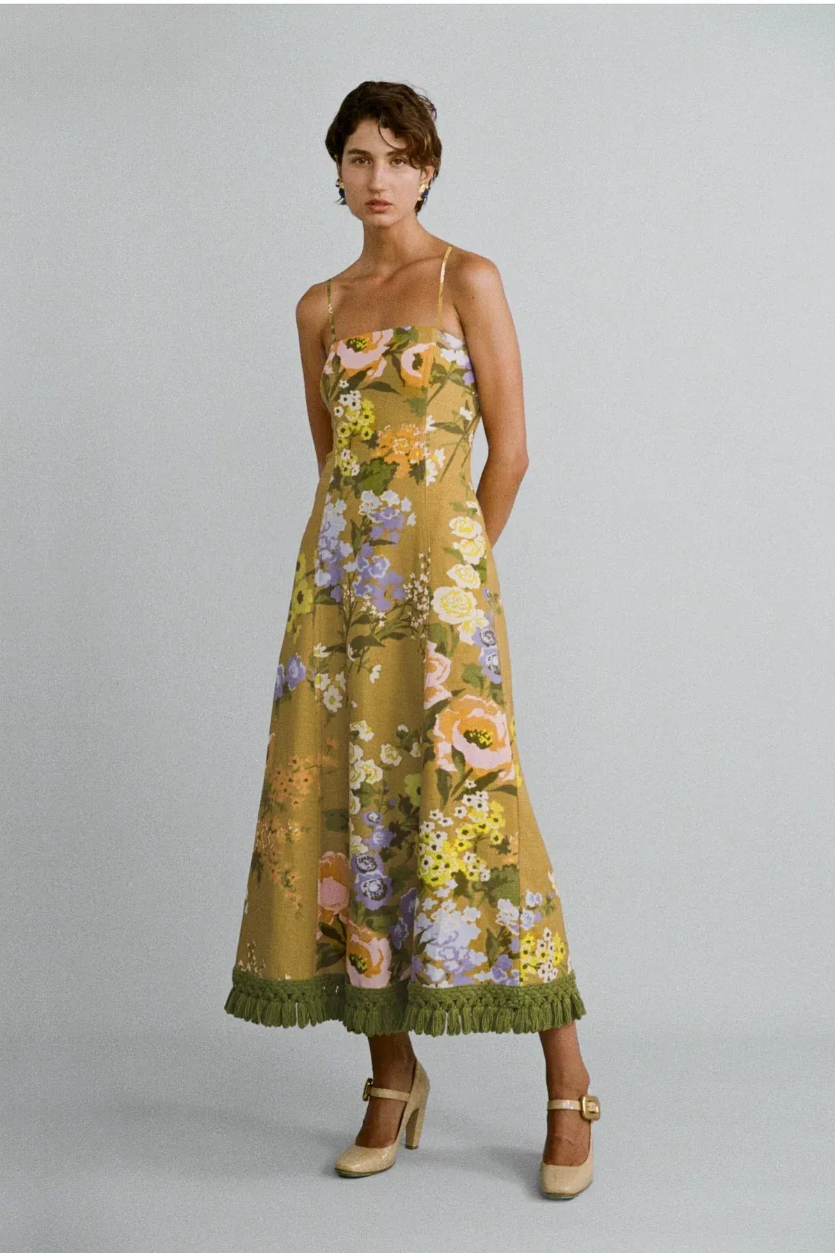 Lovaan Philippa Dress Linen Meadow Size 10 - Image 1