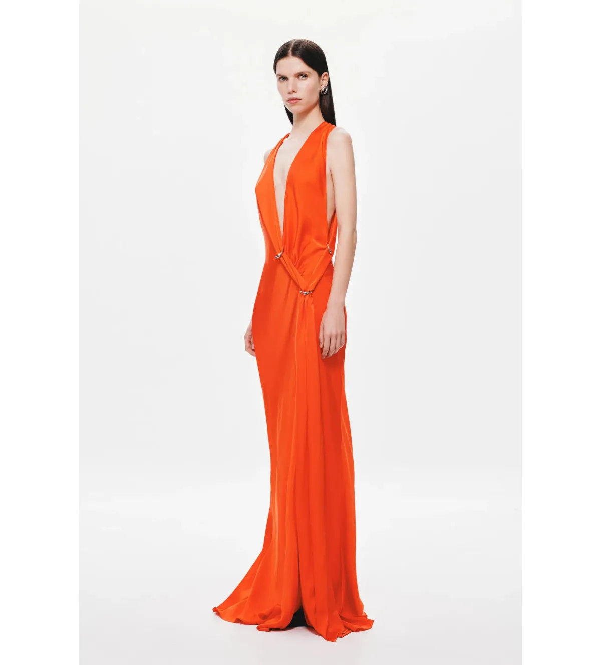 MISHA The Harlow Satin Maxi Dress Chilli Red Size AU 8 - Image 2