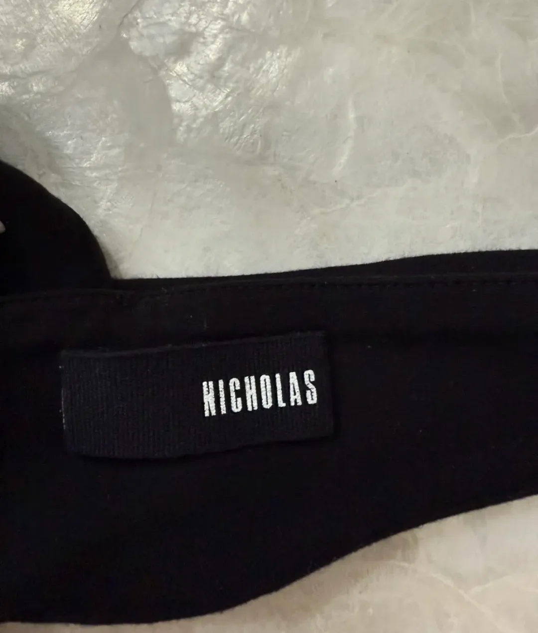 NICHOLAS Event Cross Over Poly-Blend Dress in Black Size 10 for rent on The Volte - main image